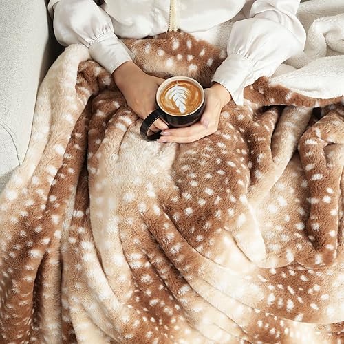 Miniatura 2 de Cozy Bliss Manta de lujo de piel sintética con estampado de rayas de animales, manta sherpa de doble cara que no se desprende, súper suave,