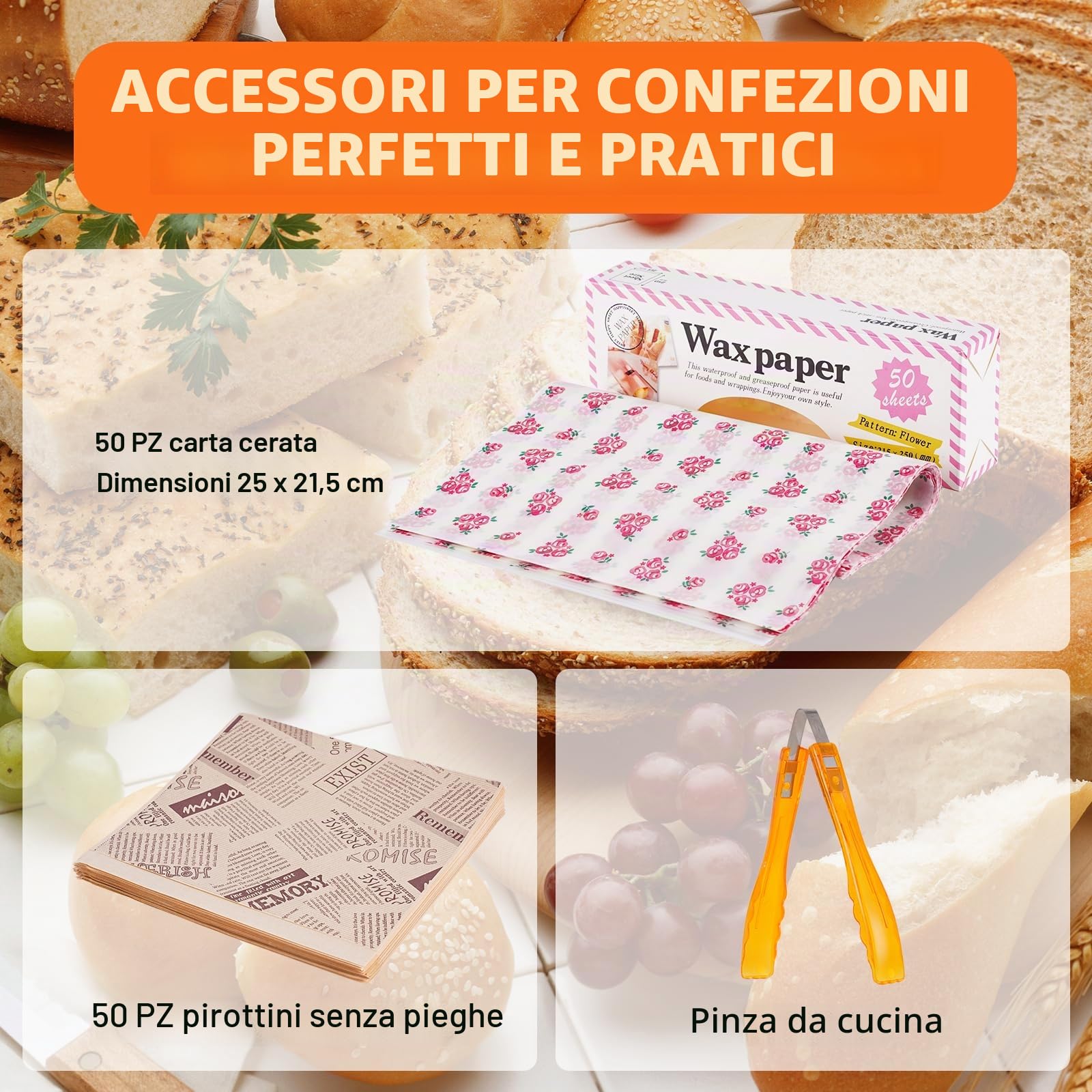 BAOSHISHAN Vetrina per pasticceria in acrilico trasparente, espositore per torte, 51 x 24 x 26 cm a 2 livelli,ciambelle con pinza da portata per torte