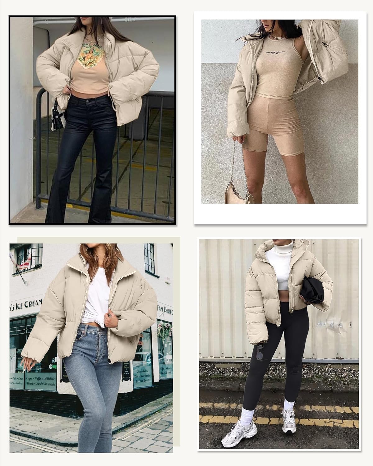 WHN Women Puffer Jacket Coat Winter Quilted Outerwear 2025 Trendy Long Sleeve Puffy Warm Casual Outfit - Image 6