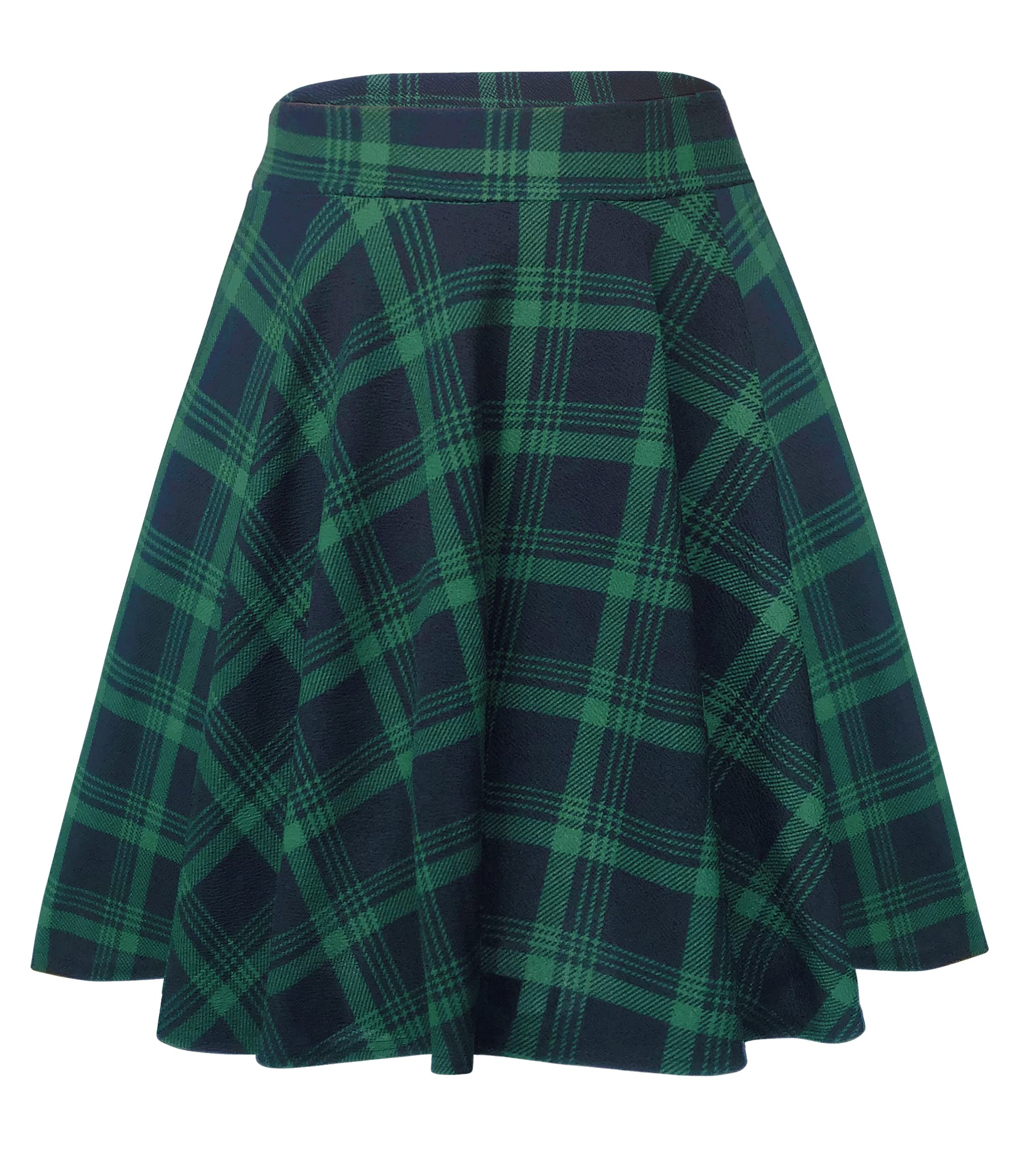 Women's Basic Midi Skirt Versatile Stretchy Flared Casual High Waisted Skirt