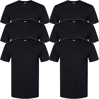 GILDAN Mannen Crew T shirts, Multipack ondergoed (Pack van 12), Zwart