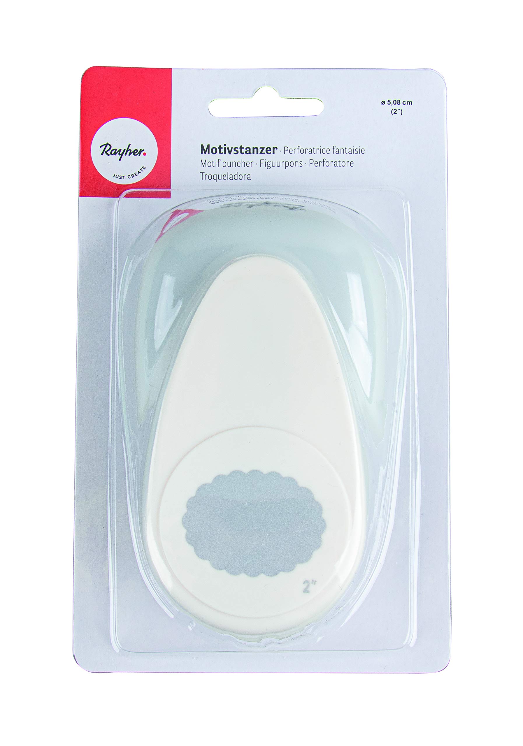 RAYHER Oval Hole Punch with Scalloped Edge, 2”, 5.08 cm