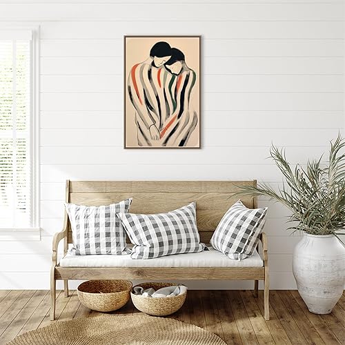 Miniatura 6 de Amanti Art Framed Canvas Wall Art Print (23x33) Intimate Embrace Man and Woman by Treechild Float Framed Canvas Art for Wall Decor, Living Room,