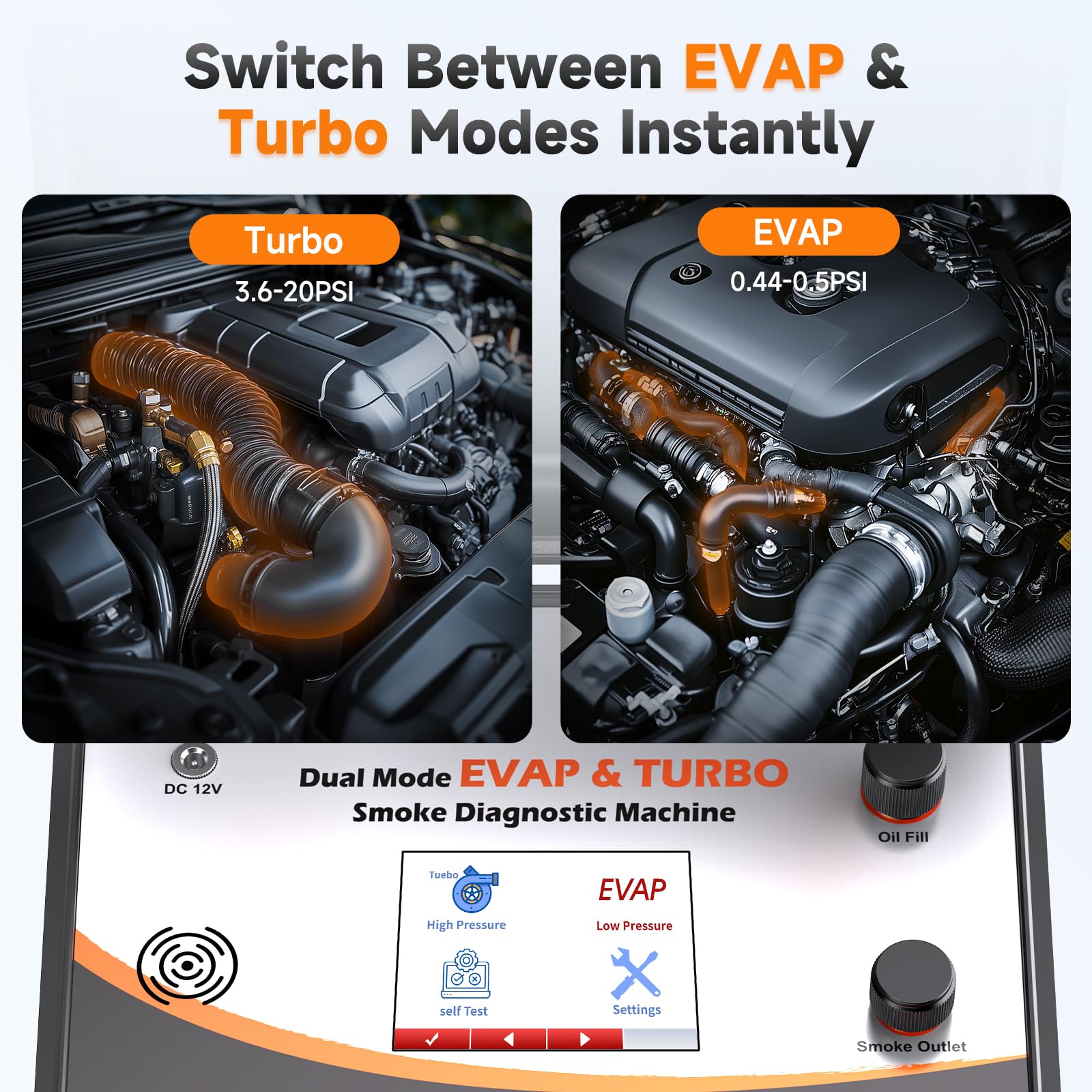 FOXWELL ST2000 Automotive Smoke Machine with 4