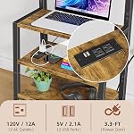 Roulement TV Stand avec roues et monture & Tiroir de tissu - Centre de divertissement avec Power Outlet et Small TV Stand pour chambre, salon - 15" Marron rustique