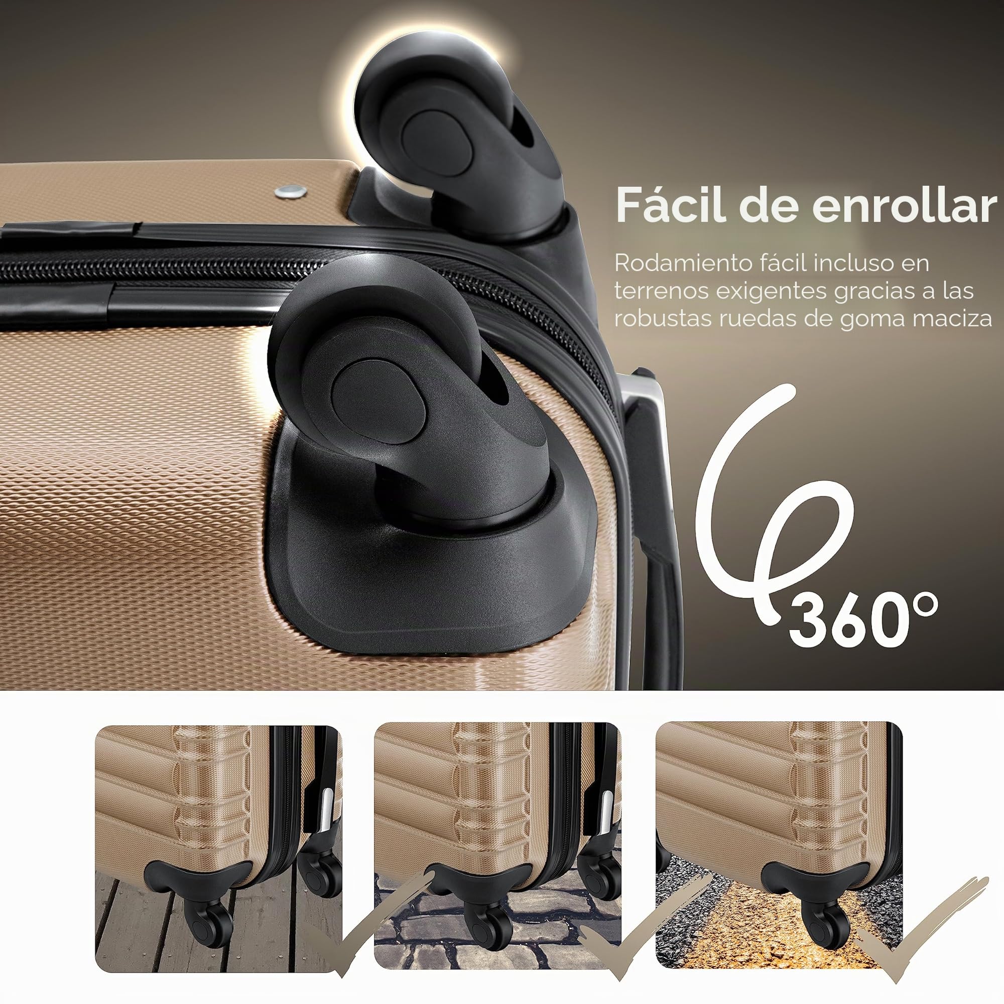 KESSER® Maleta rígida de Viaje, Incluye báscula de Equipaje + Etiqueta de Equipaje, Maleta con Ruedas, Cerradura de combinación, 4 Ruedas, plástico ABS, Mango telescópico