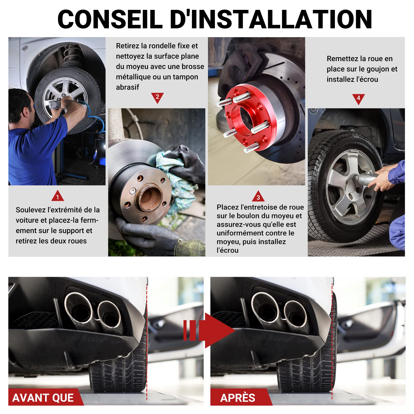 CarBole Élargisseurs de Voie 5x120 15mm, M12x1.5 NLB 72,56 mm | Compatible avec BMW, 2 Pièces Wheel Spacer Adapters, Nombre de Trous 10, Rouge