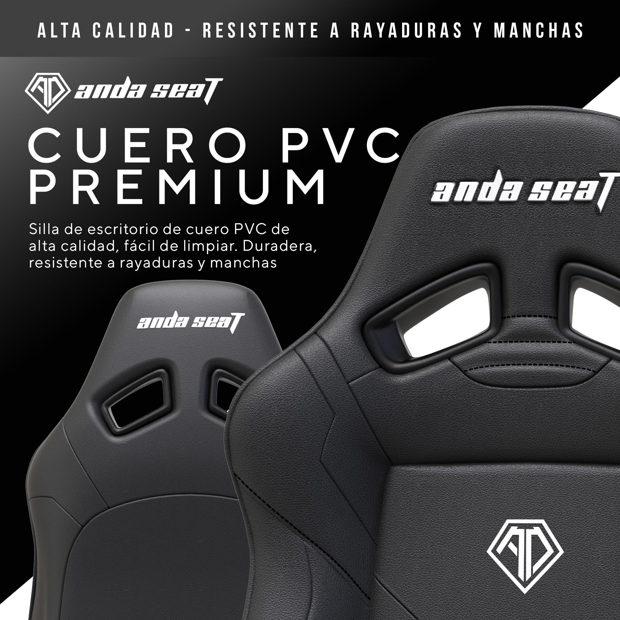 Anda Seat Dark Demon Dragon Grande Silla Gaming, Comoda Silla Racing Gamer Adulto para Trabajo/Oficina/Estudio/Gaming, Sillas Ergonomicas para Ordenador, Ergonomic Office Desk Chair - Negra Grande