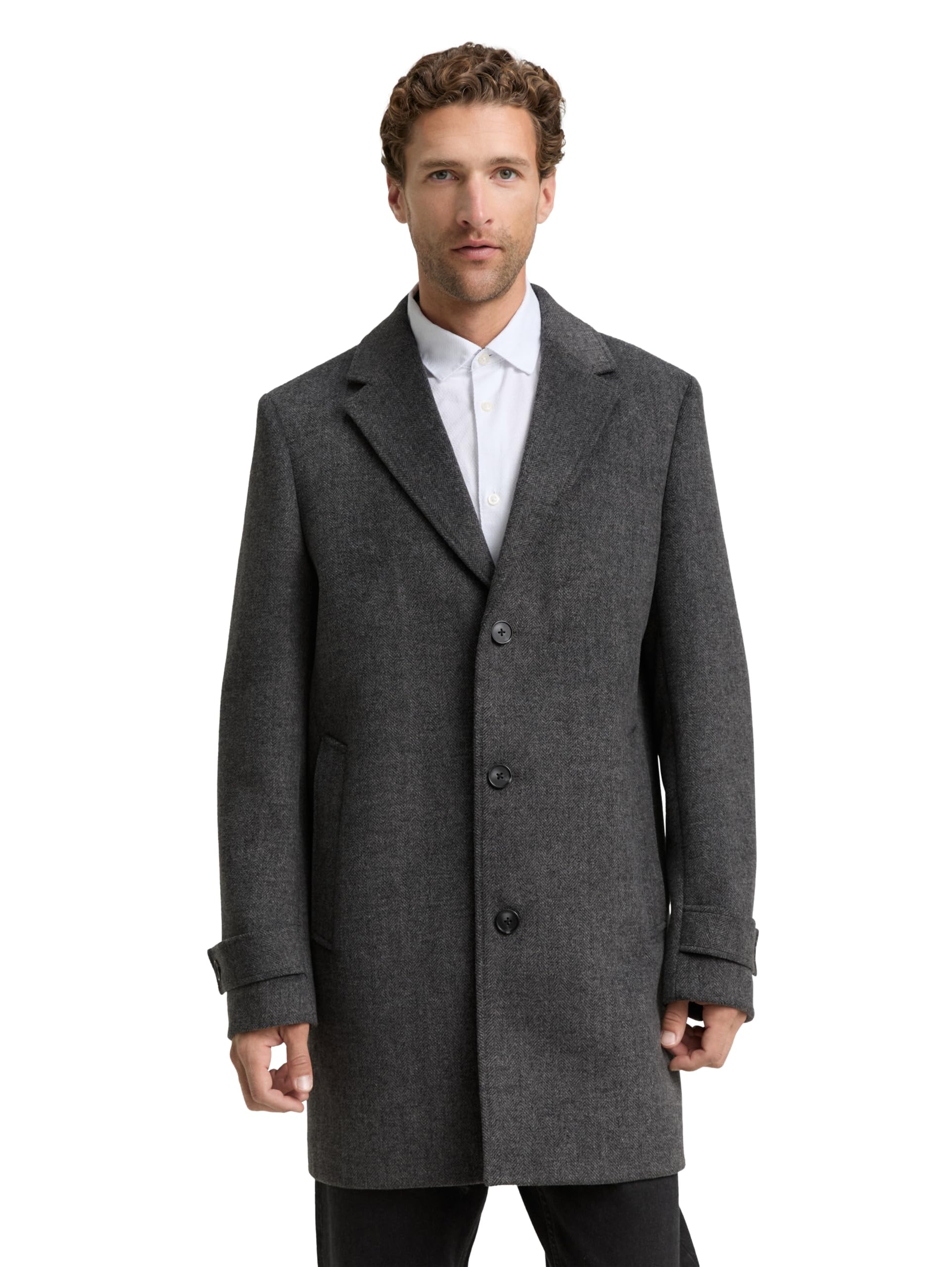 TOM TAILOR Herren 1046987 Wollmantel mit Reverskragen