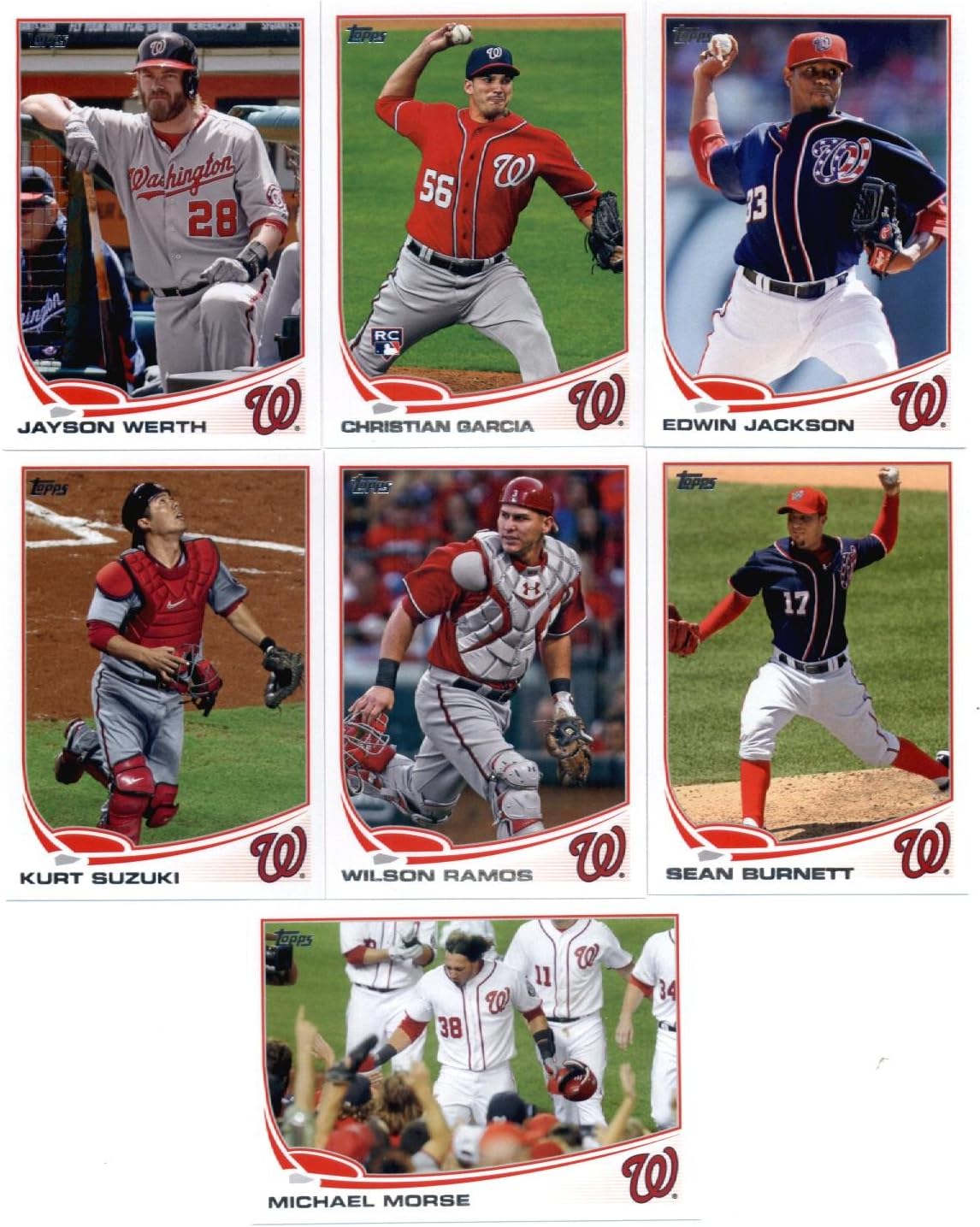 2013 Topps Mini Baseball Washington Nationals Complete Team Set ( 22 cards) - Eury Perez Rookie, Bryce Harper, Ryan Zimmerman, Ian Desmond, Jayson Werth, Michael Morse, Edwin Jackson, Sean Burnett, Wilson Ramos, Kurt Suzuki, Christian Garcia, Danny Espinosa, Tyler Clippard, Chien-Ming Wang, Bryce Harper NL ROY, Stephen Strasburg, Ross Detwiler, Steve Lombardozzi, Adam LaRoche, Jordan Zimmerman, Drew Storen, and Gio Gonzalez