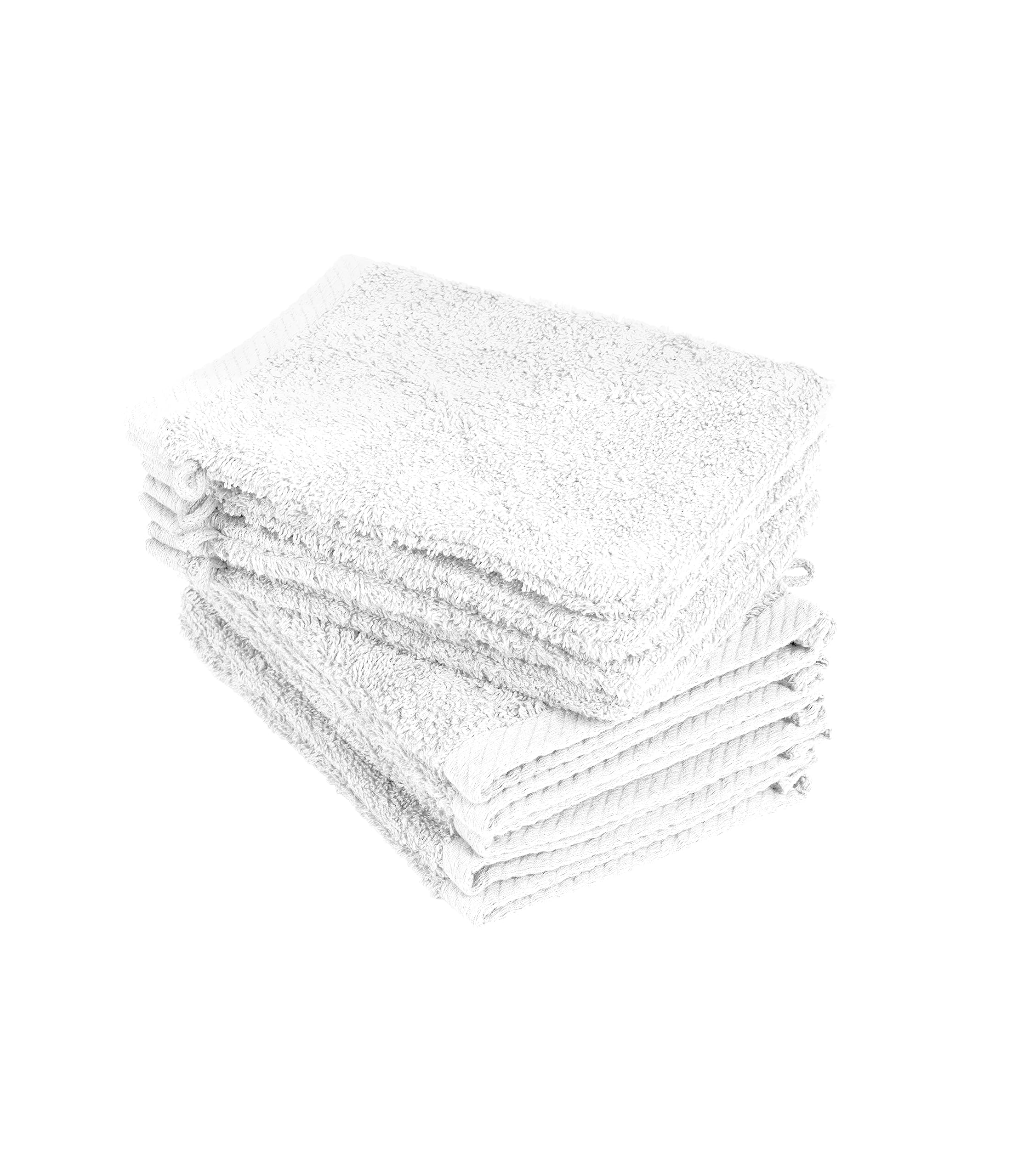 Lot De 10 Gants De Toilette 100% Coton 15x21 Cm - Couleurs Assorties - Qualité Douce Et Absorbante