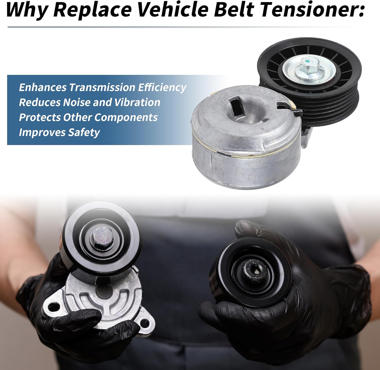 Belt Tensioner Drive Belt Tensioner Pulley Assembly for Ford Aerostar 1996-1997 4.0L V6 Gas No.F77Z6B209AA/F77Z6B209AA Metal 1 Pcs