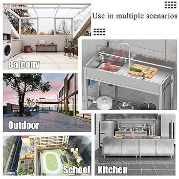 Amazon.co.jp: キッチンシンク ステンレス製 流し台 丈夫 軽量
