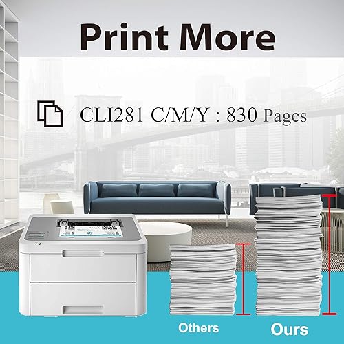 Miniatura 3 de TG Imaging Paquete de 12 cartuchos de tinta de repuesto compatibles con Canon PGI280 CLI281 (4 cian+4 amarillos + 4 x Magenta) para impresora de