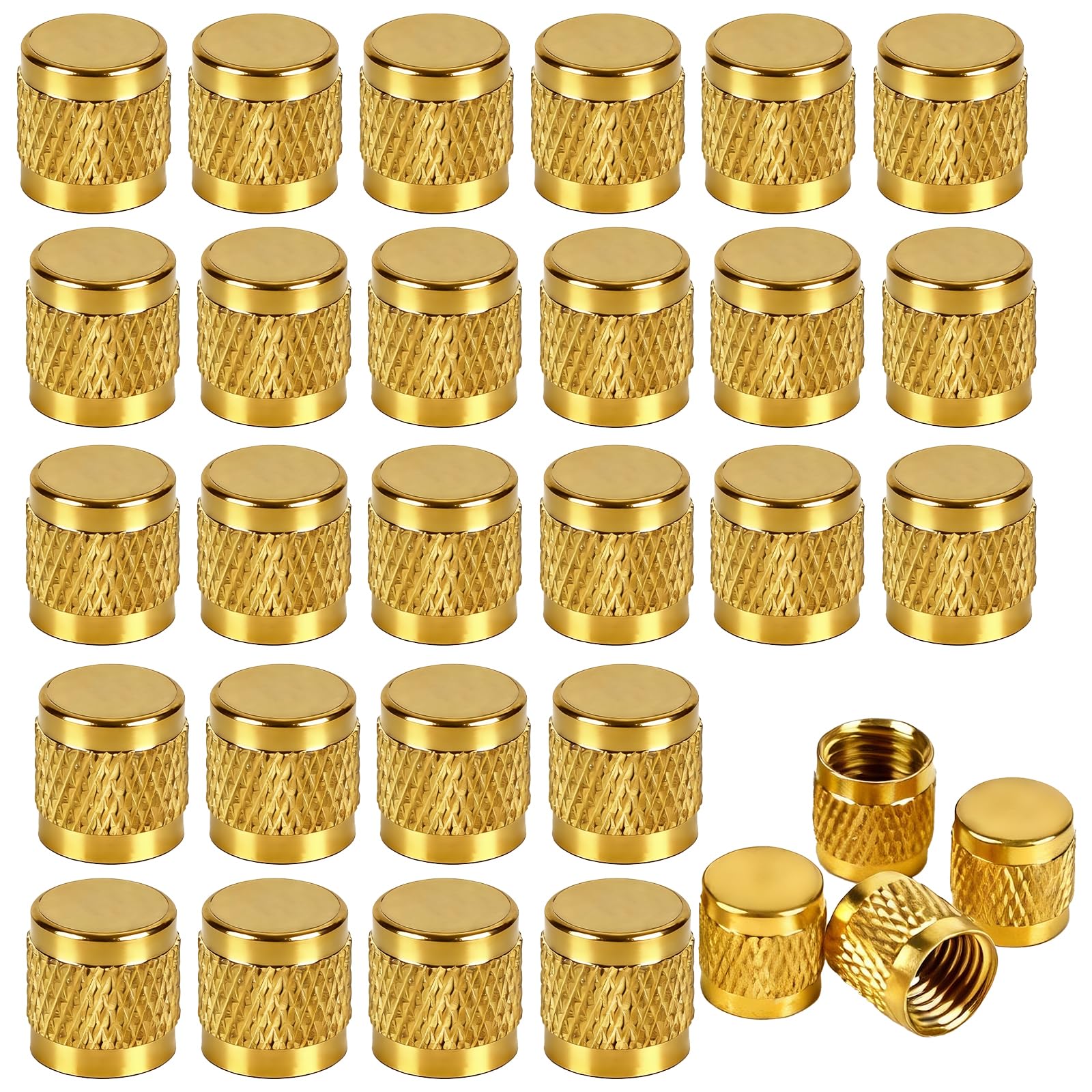 Lot de 110 bouchons de valve évasés 6,35 mm en laiton avec joint torique en néoprène