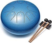 Vista 15 de Percusión de tambor de lengua de acero, instrumentos musicales de 6 pulgadas, 8 notas, regalos musicales para familiares y amigos (azul)