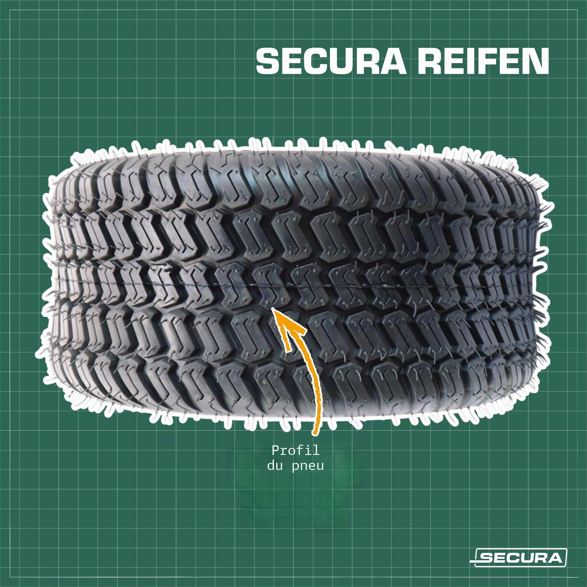 SECURA 2 pneus 15x6.00-6 pour tondeuses autoportées