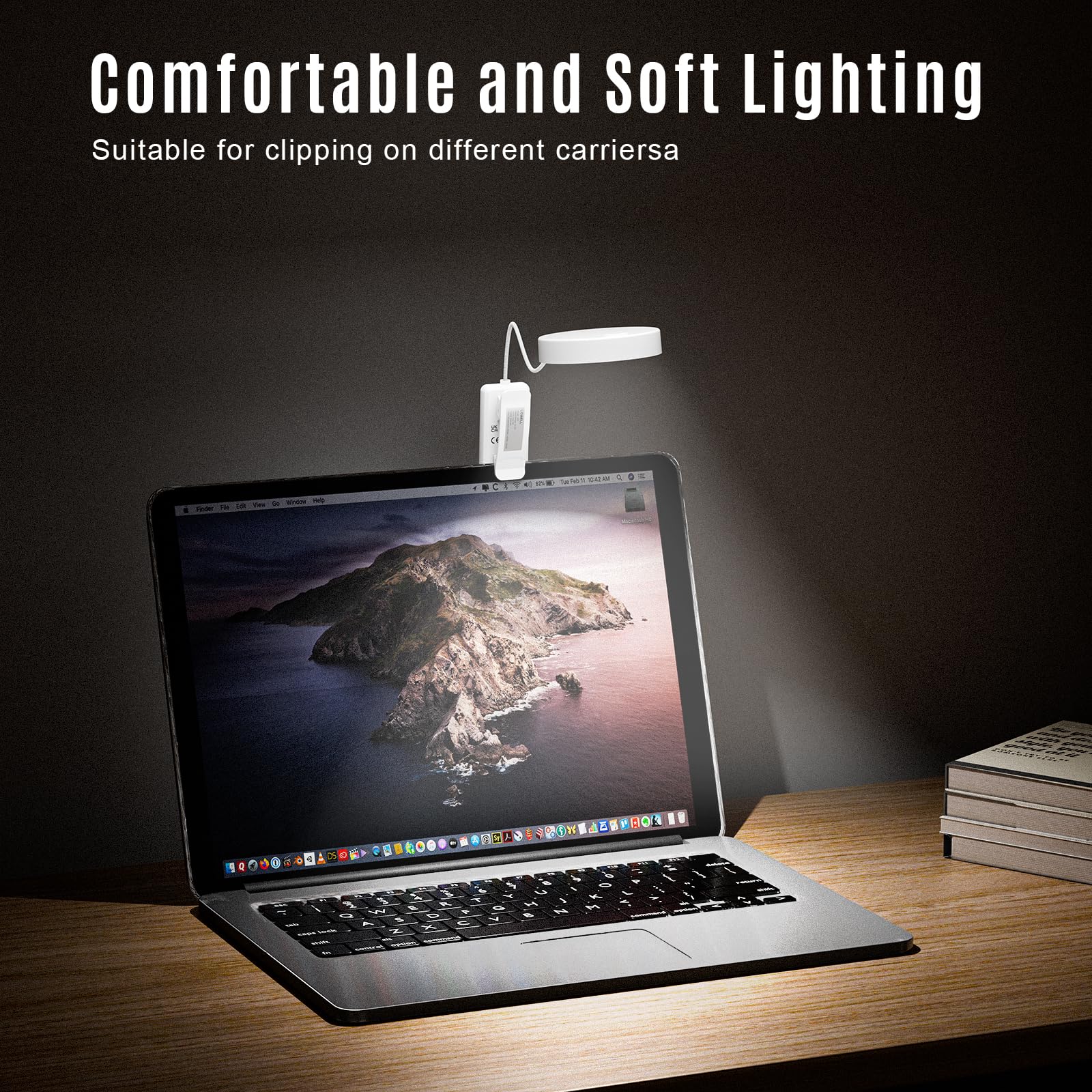 LQWELL® 31 LED Luz de Lectura, Luz de Lectura Recargable USB, 3 Temperaturas de Color, Atenuación Continua, Ángulo Flexible de 360° (Blanco, 1 Pieza)