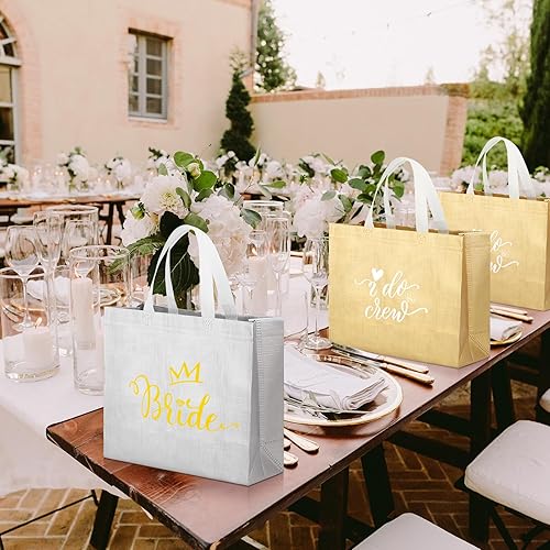 Miniatura 5 de Sweetude 24 bolsas de regalo para dama de honor, incluyendo I Do Crew, bolsas de despedida de soltera, coleteros de seda, regalos de dama de honor