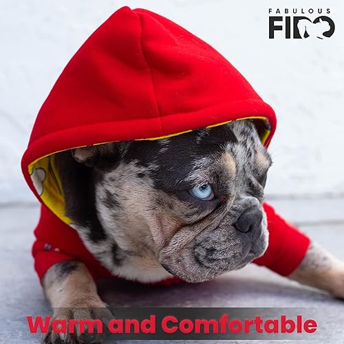 Miniatura 7 de Fabulous Fido Sudaderas con capucha para perro suéter rojo de algodón y microfibra de alta calidad ropa para perros grandes pequeños y medianos