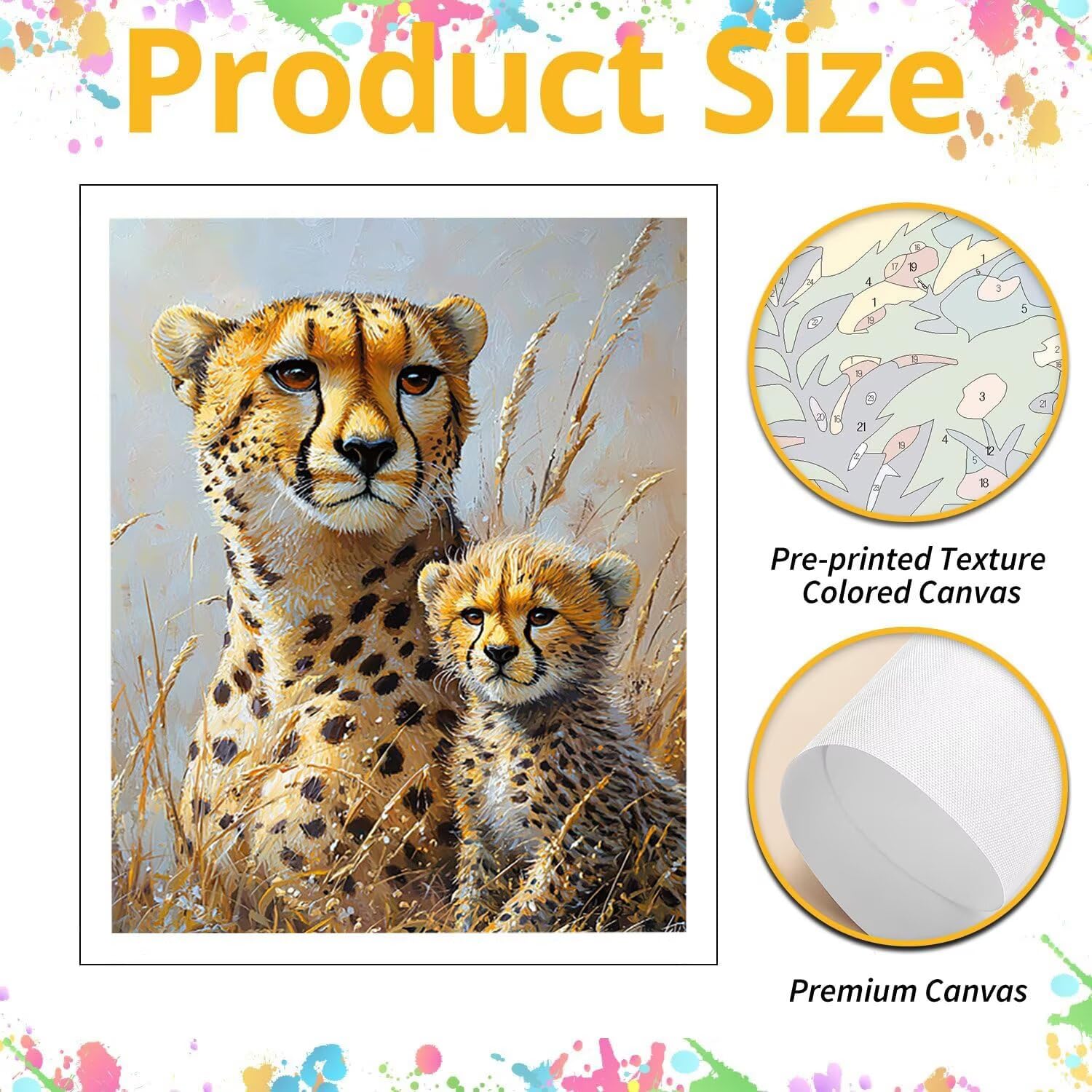 WEISHIWE Dipingere con i Numeri Adulti Leopardo animale, 80x100cm s-169 | Paint by Numbers Kit con Pennelli e Acrilico Pigmento, Fai da te Olio La Pittura di Numeri Kit, Decora la Casa, senza Cornice