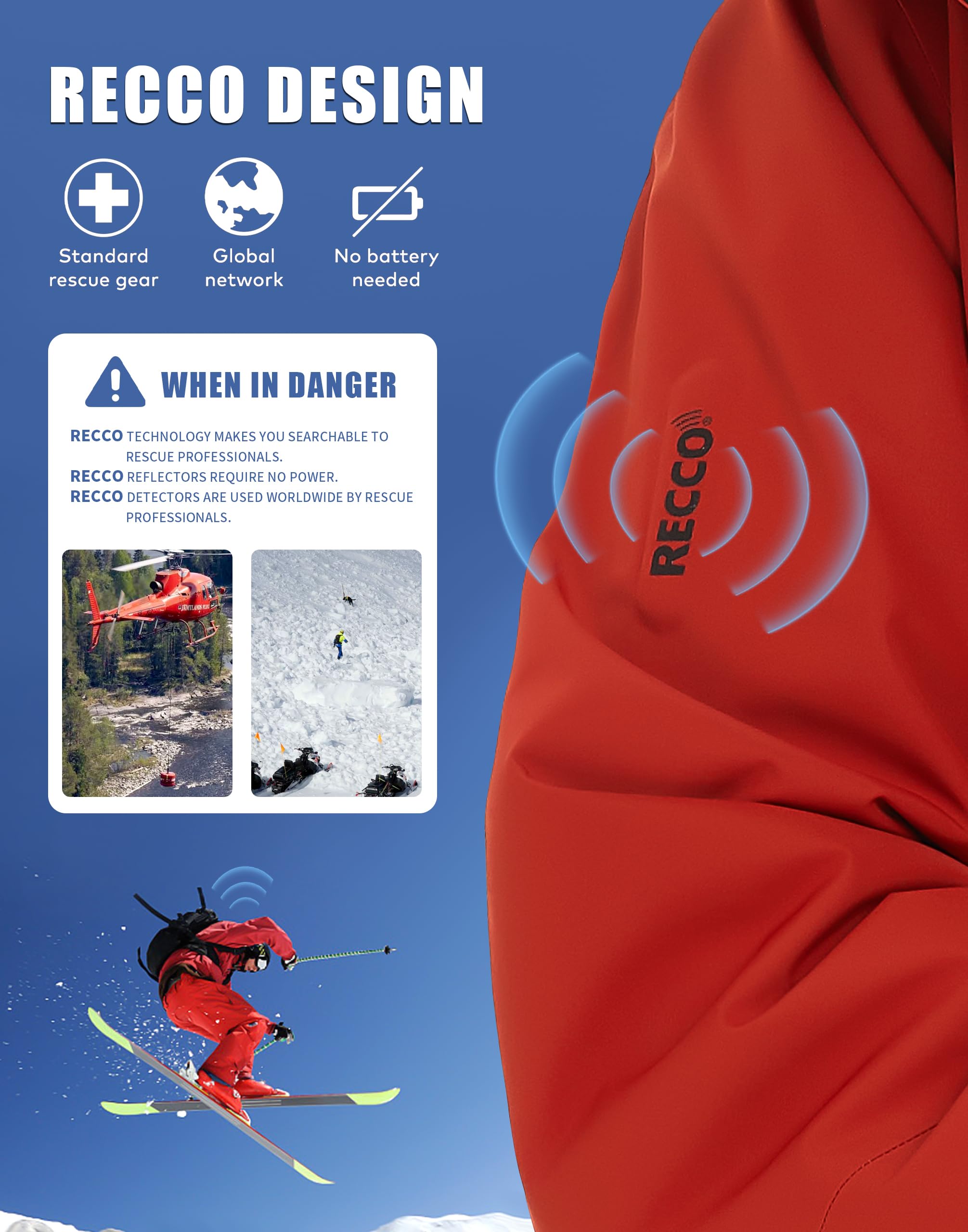 Pioneer Camp Giacca da sci con RECCO® REFLEKTOR impermeabile da uomo Giacca da snowboard antivento Giacca invernale calda da esterno con cappuccio