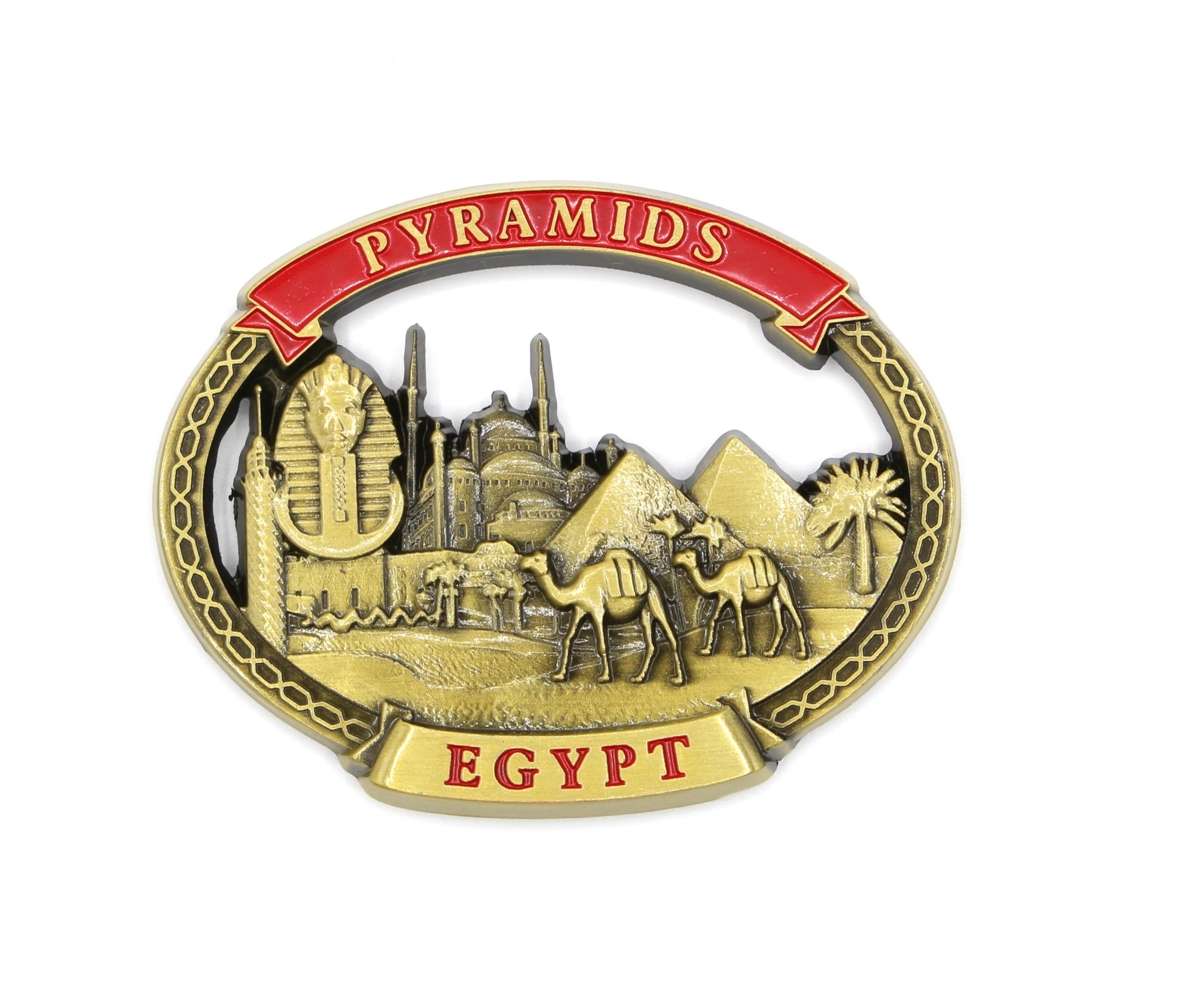 Designo Multi-Colored 3D - Egypt Cairo Pyramids Metal Fridge Magnet Sticker City Holiday Souvenir Travel Memory On Refrigerator Gift