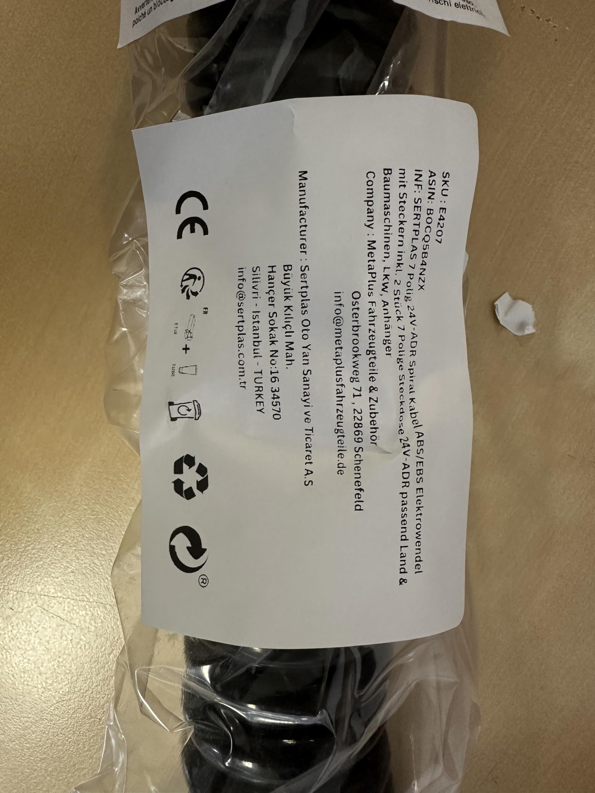 AUPROTEC Anhänger-Spiralkabel 24V 4m | 7-PIN N-Type | Für LKW, PKW, Trailer