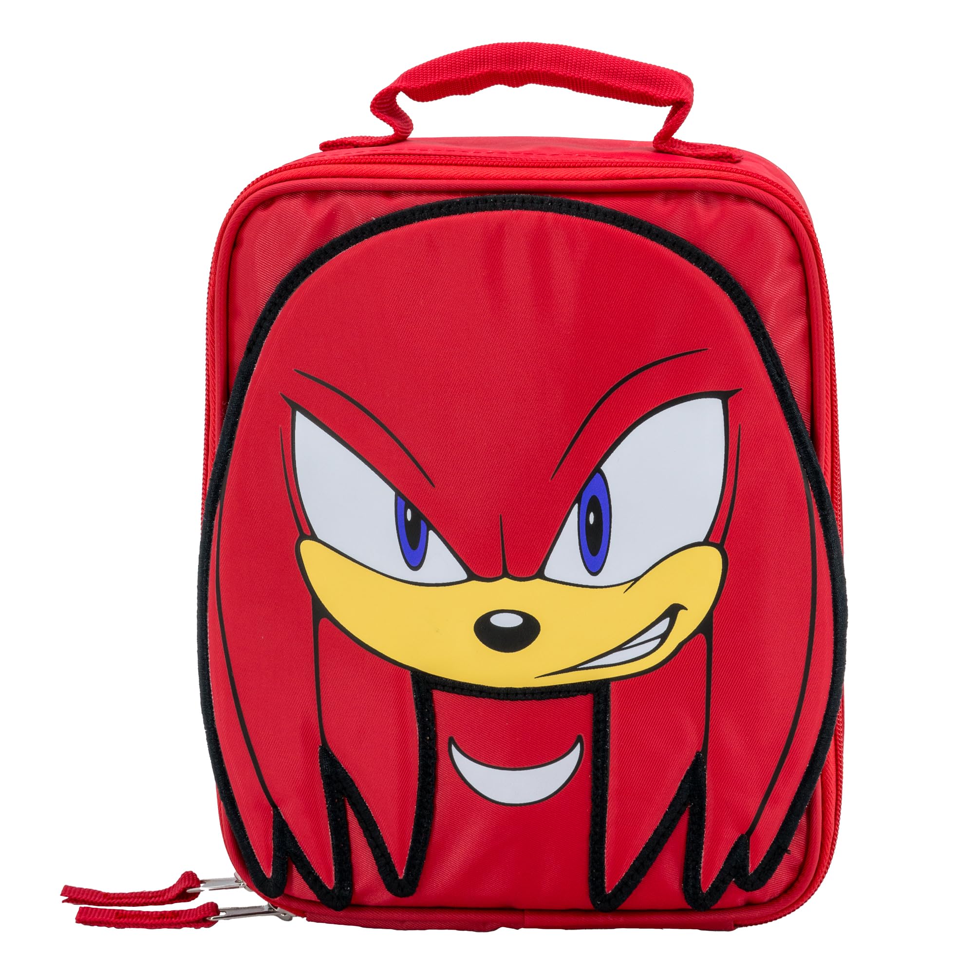 Accessory Innovations AI Sonic The Hedgehog Insulated Lunch Box, Knuckles Mini Gaming Cooler with 3D Features and Top Padded Handle
