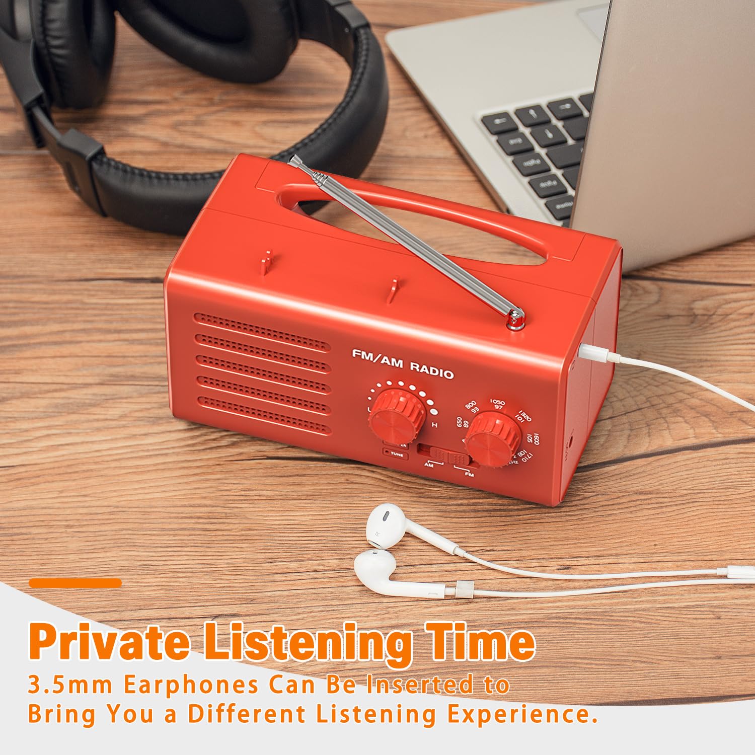 Radio a Transistor AM FM - Radio Portatile con Migliore Ricezione Altoparlante Integrato per Cuffie Radio Alimentata Tramite USB/Alimentazione a Batteria per Casa/Esterno/Emergenza(Rosso)