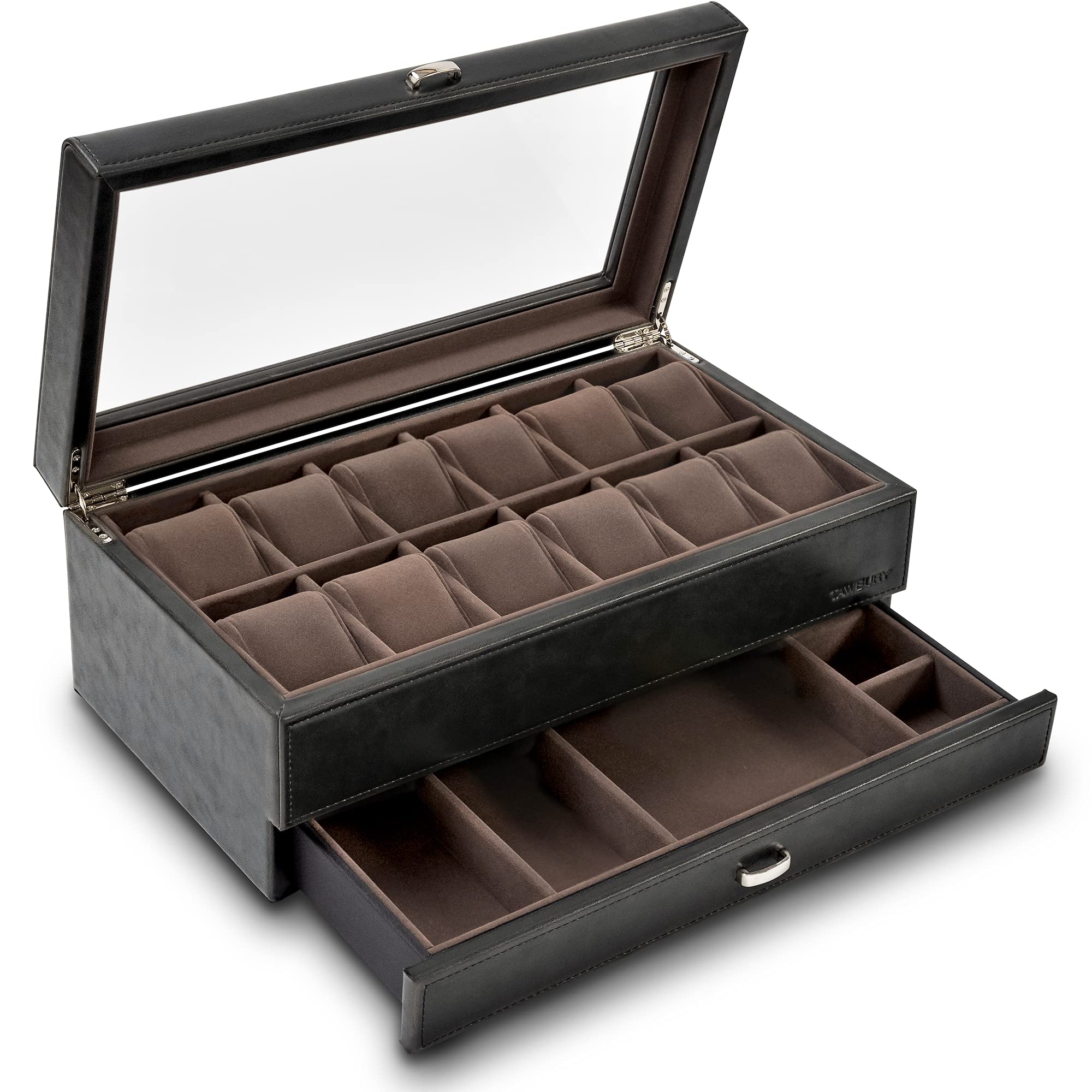 Buy TAWBURY Wrist Watch Display Case for Men 12 Slot Watch Box for