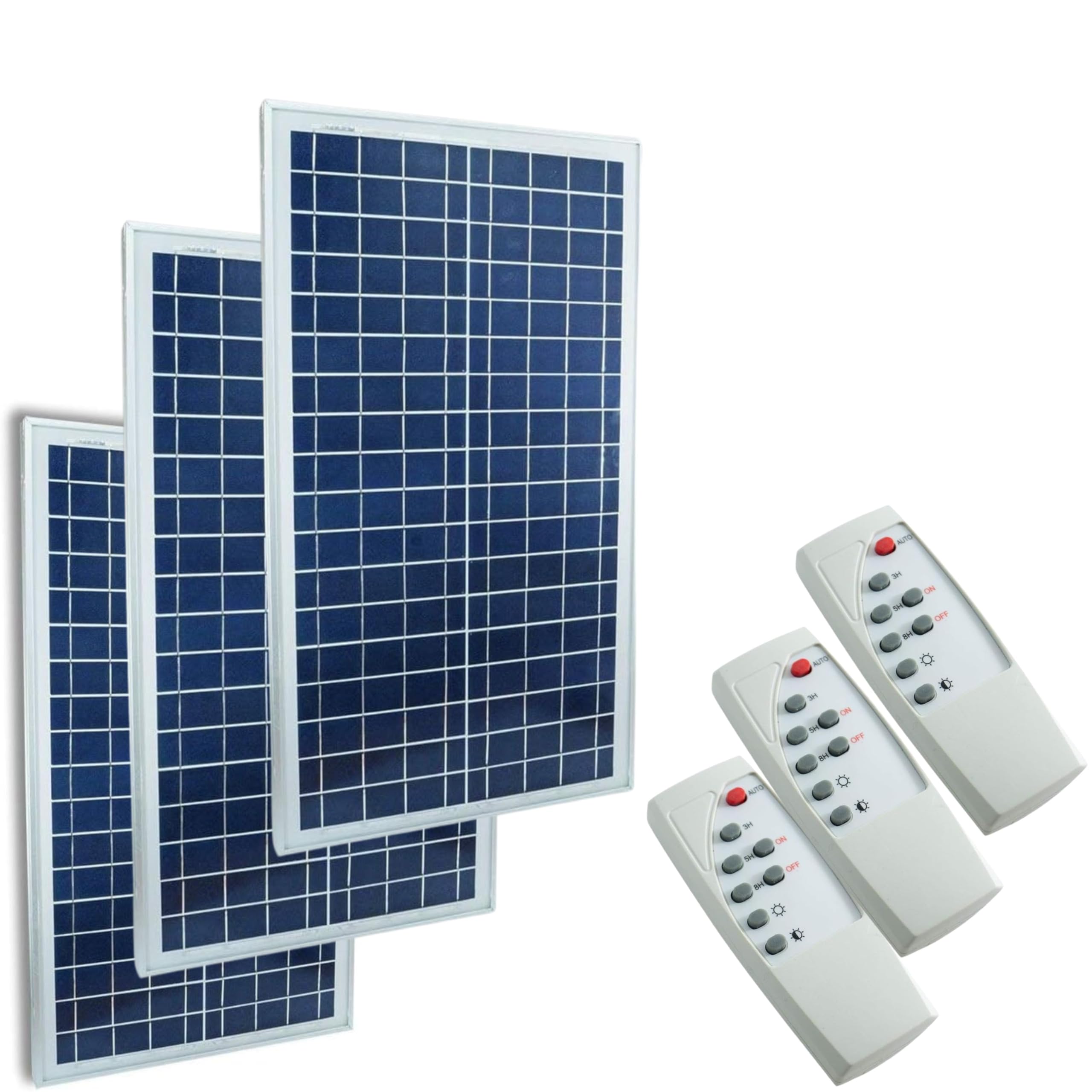 YASTA 3 Pezzi Faro led da esterno con pannello solare 100 W Faretto Led Luce Fredda Faro Crepuscolare Da Giardino Proiettore Con Telecomando 6000K IP66