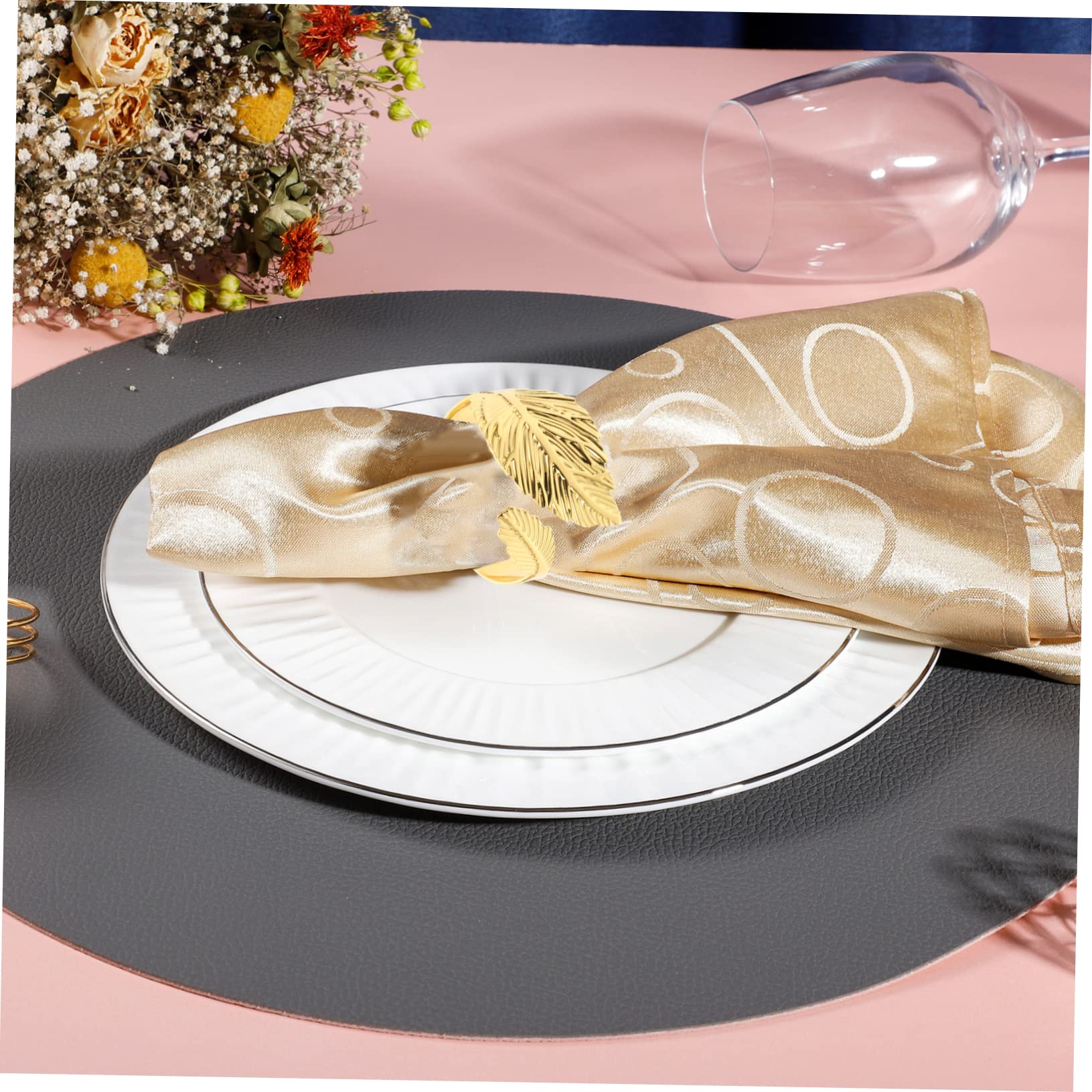 Blatt Serviettenringe Metall - 12 Stück Tischdekoration Für Weihnachten & Thanksgiving