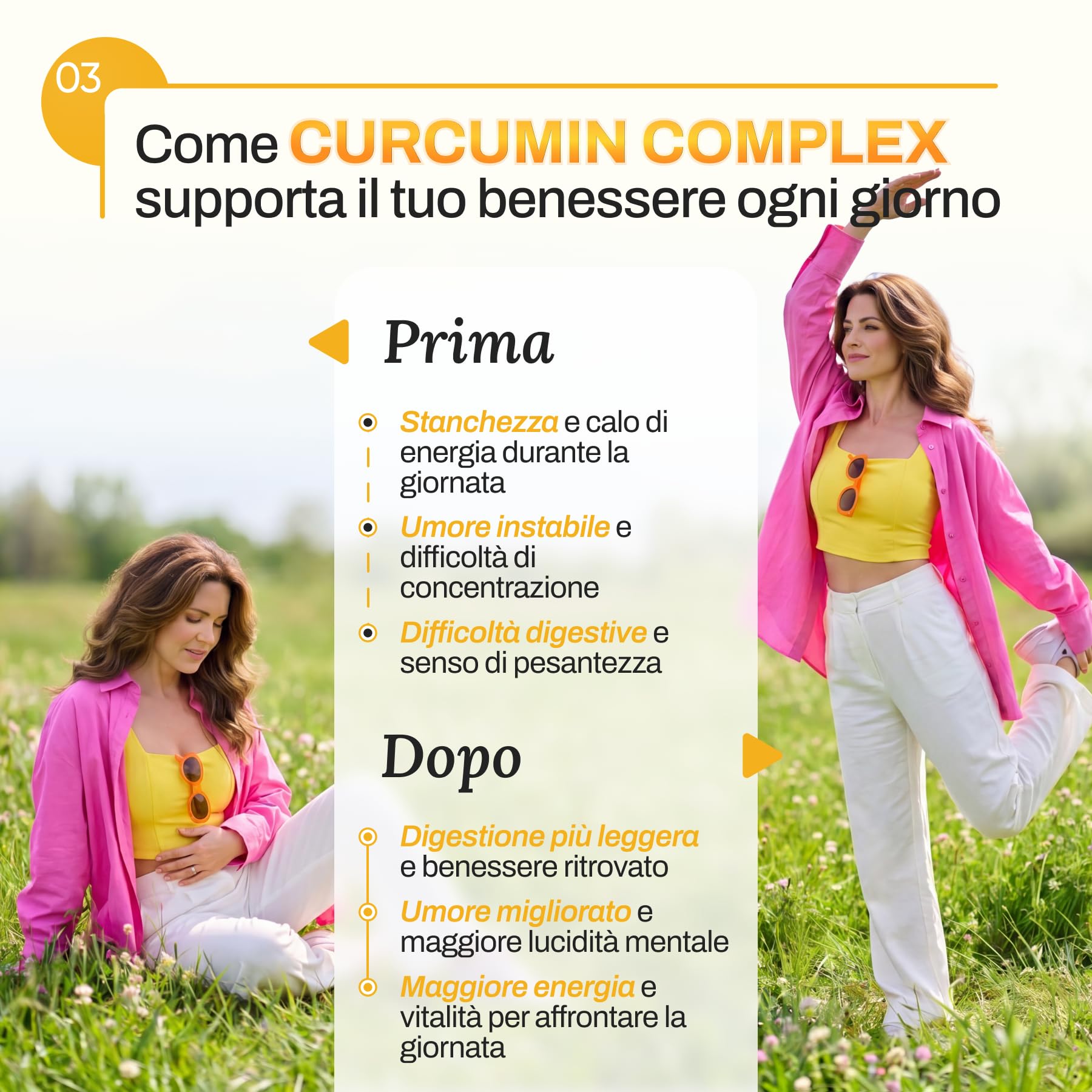 Capsule COMPLEX CURCUMIN | Supporto Anti-infiammatorio | Estratto di Curcuma 10% 500 mg, Spirulina 20 mg | Benessere Generale | con Zenzero 20 mg, Piperina 1 mg | 30 Capsule | Integratore Alimentare