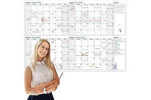 4-Month Dry Erase Calendar for Wall