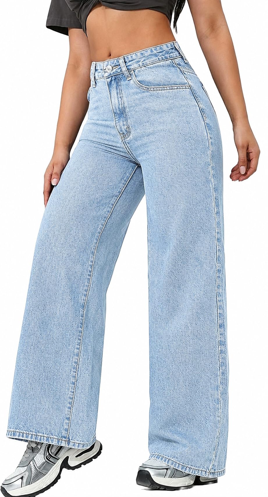 Women Blue Straight Fit Jeans | High Rise Cotton Denim | Casual high Waist Fit Everyday Wear Jeans for Women-image-0