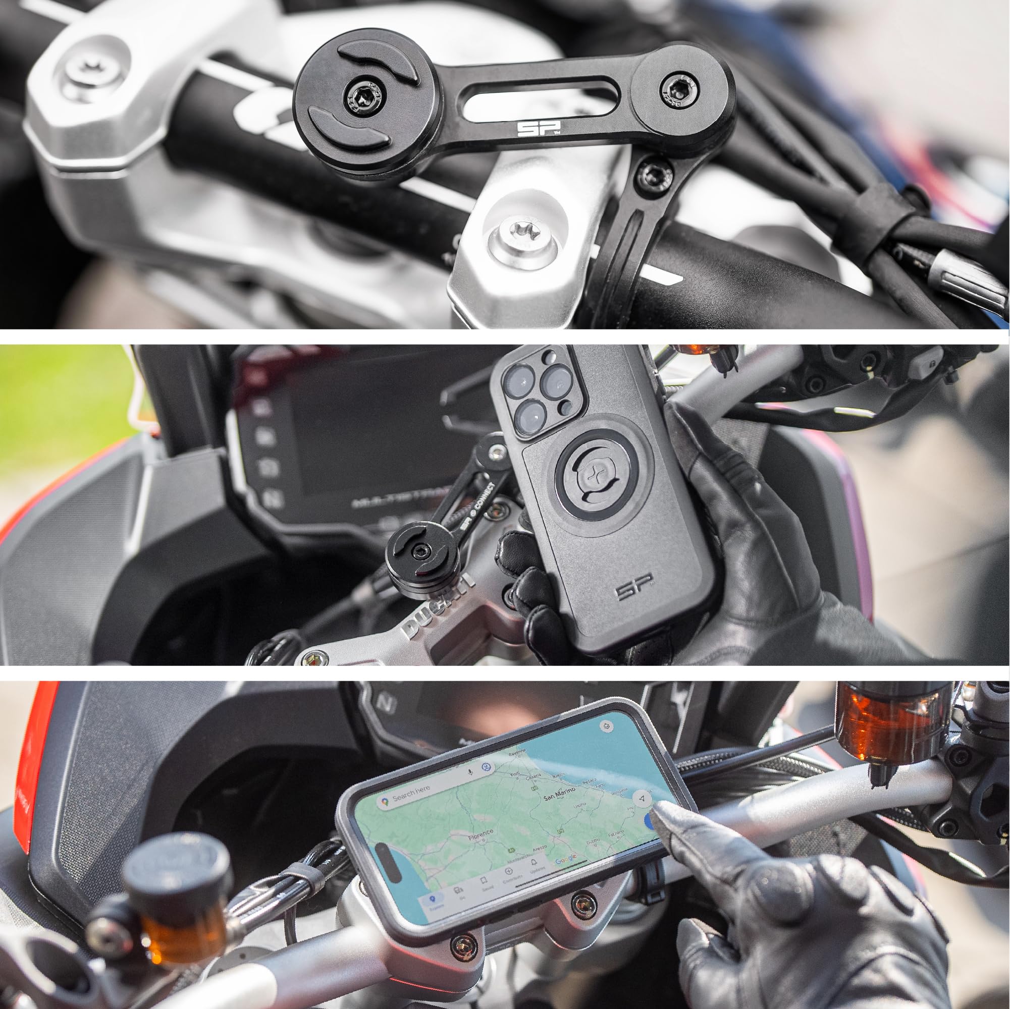 SP CONNECT Moto Bundle Xtreme | SPC+ | Supporto compatibile con iPhone 16 Pro | Supporto cellulare per moto | Supporto cellulare smartphone | Accessori per scooter