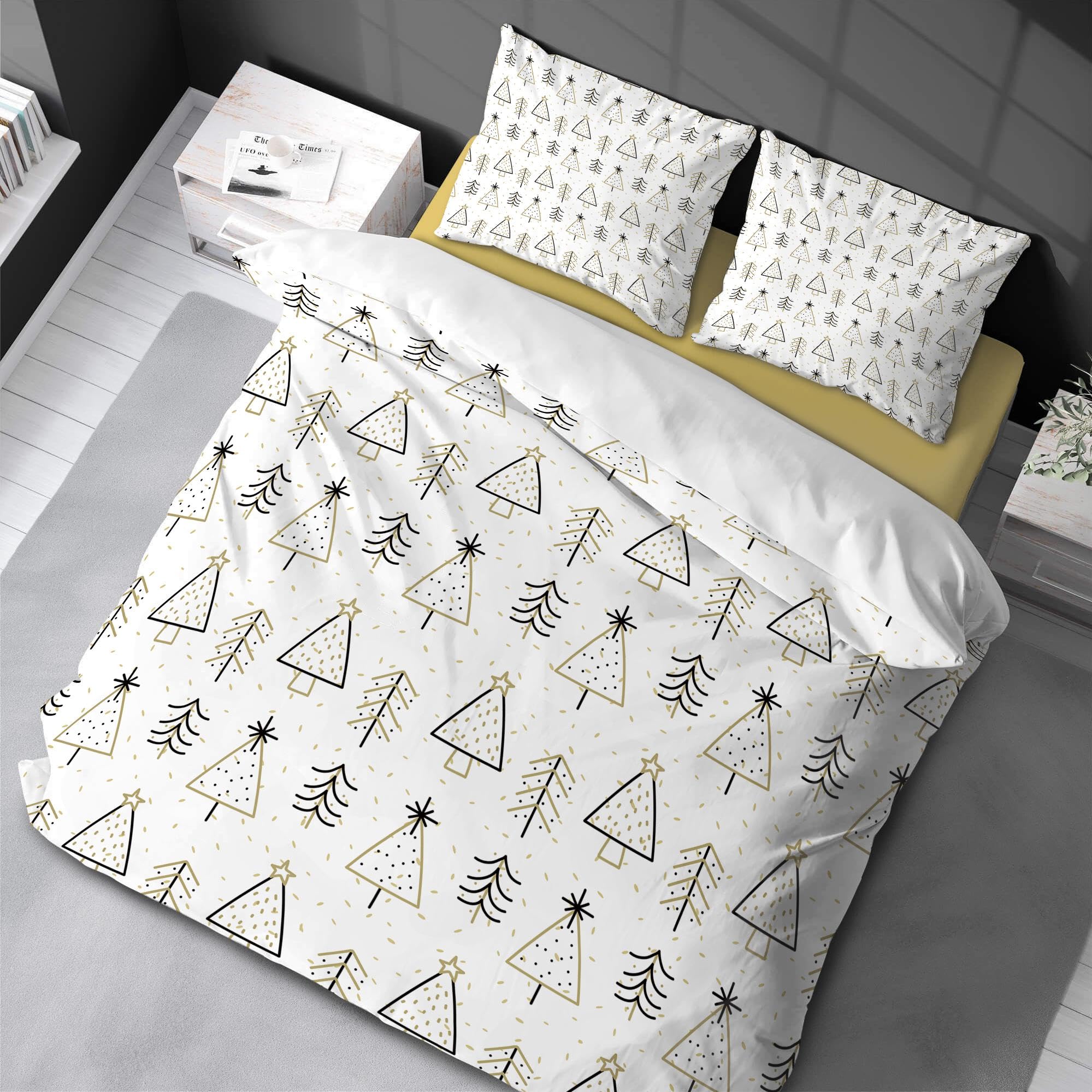 Parure Housse de Couette Enfant Forêt 135x200 cm avec 2 Taies d'Oreiller
