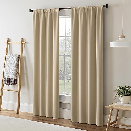 Miniatura 5 de Eclipse Darrell - Cortinas térmicas opacas con bolsillo para cortinero, para ventana de dormitorio o sala de estar (panel individual), 37 x 95