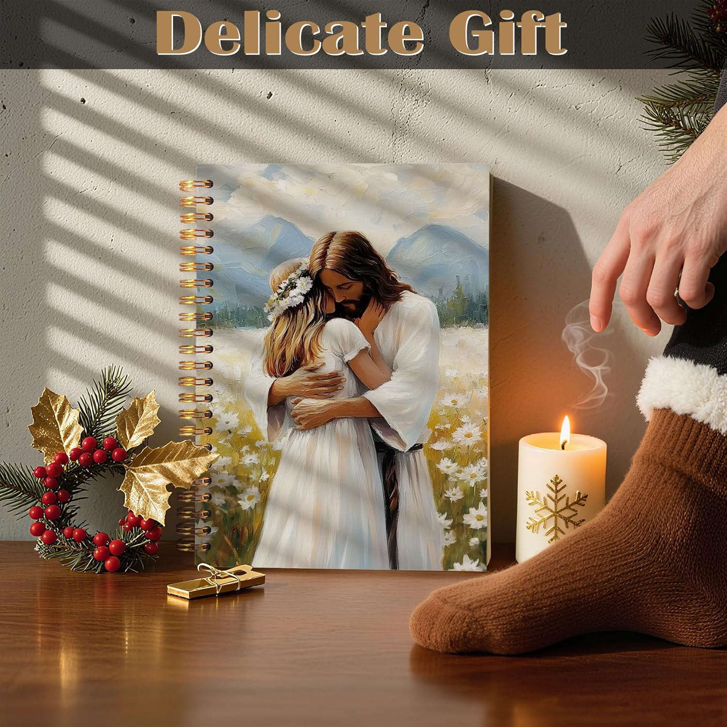 Christian Spiral Notebook Journal 5.5x8.3, Jesus Gifts, Jesus Hug Women Bible Journaling Notebooks for Note Taking, Christian Gifts for Women, Prayer Journal for Women - Image 5