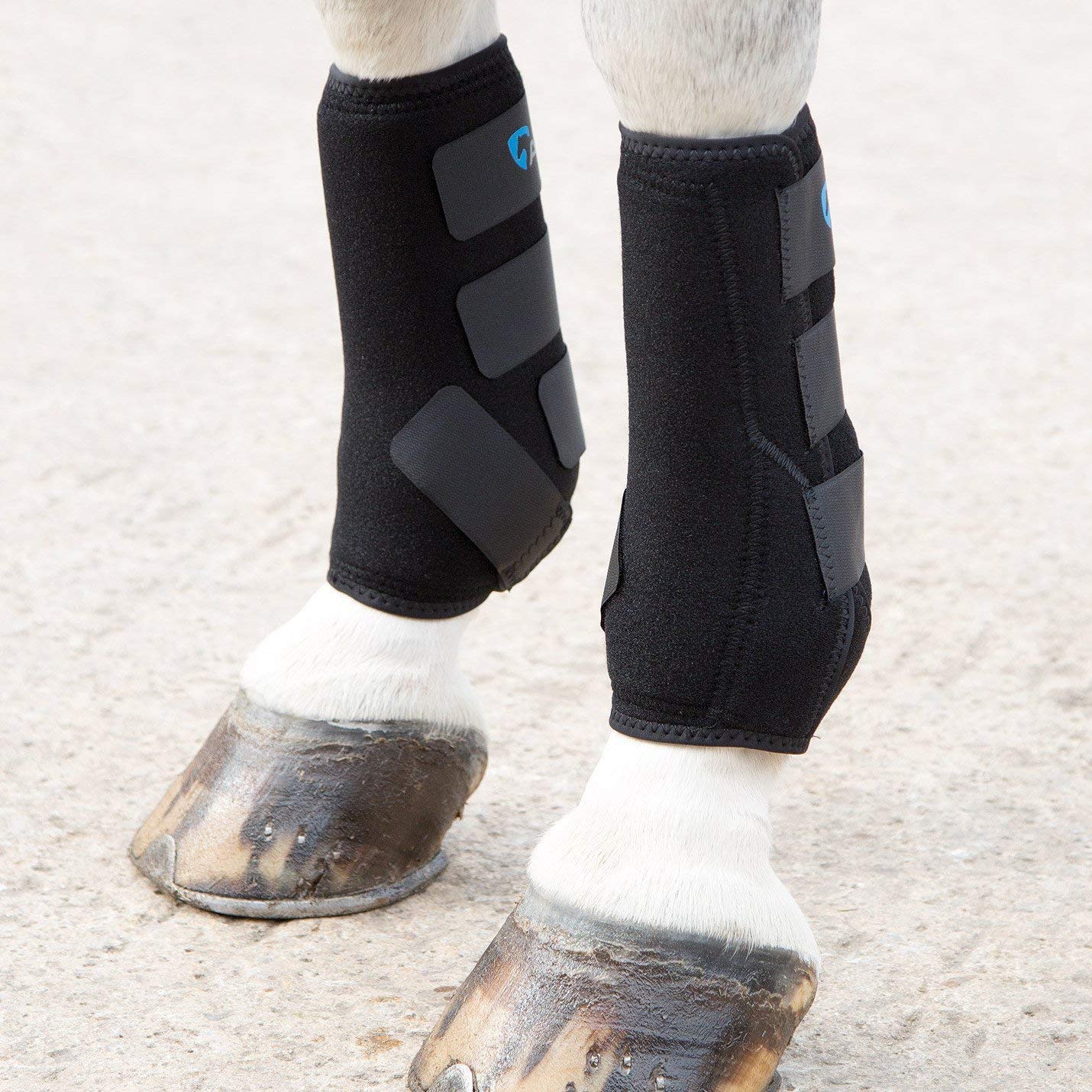 Oddychające bandaże dla koni, ochrona piszczeli/więzadeł, Shires oddychające buty sportowe – bardzo pełny rozmiar, czarne