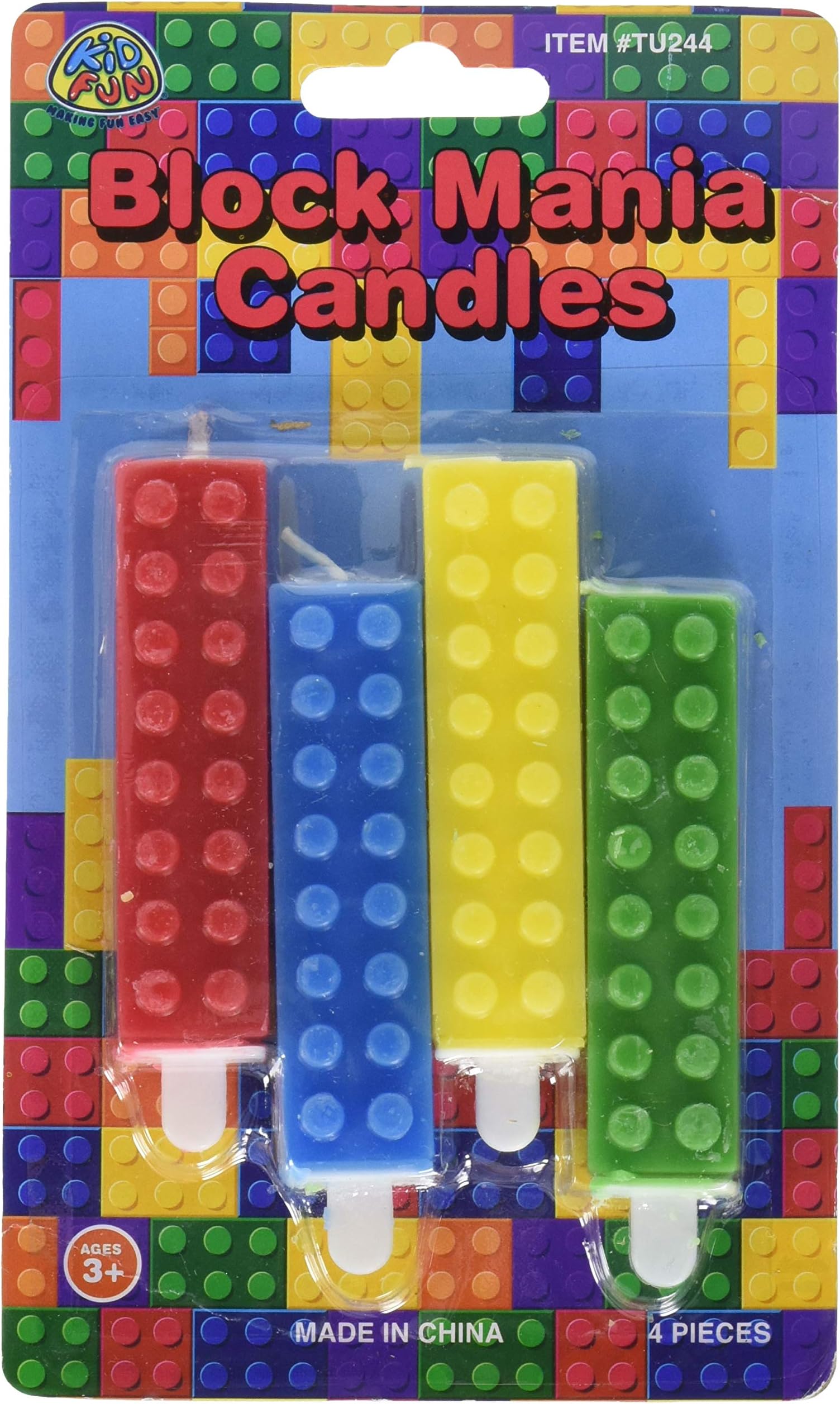 US TOY GROUP LLC Toy Building Block Birthday Candles, One Size, Multi-colored