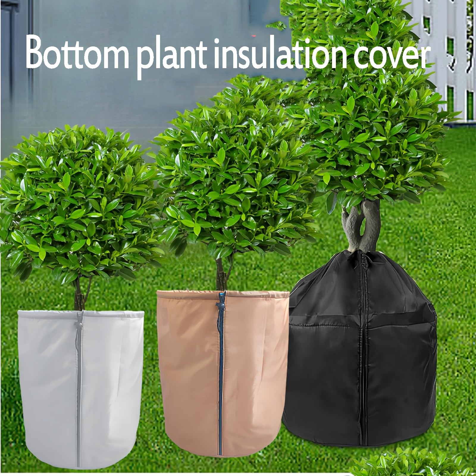 Funda térmica para plantas, funda protectora con cremallera y cordón, aislamiento para macetas para protección de temperatura