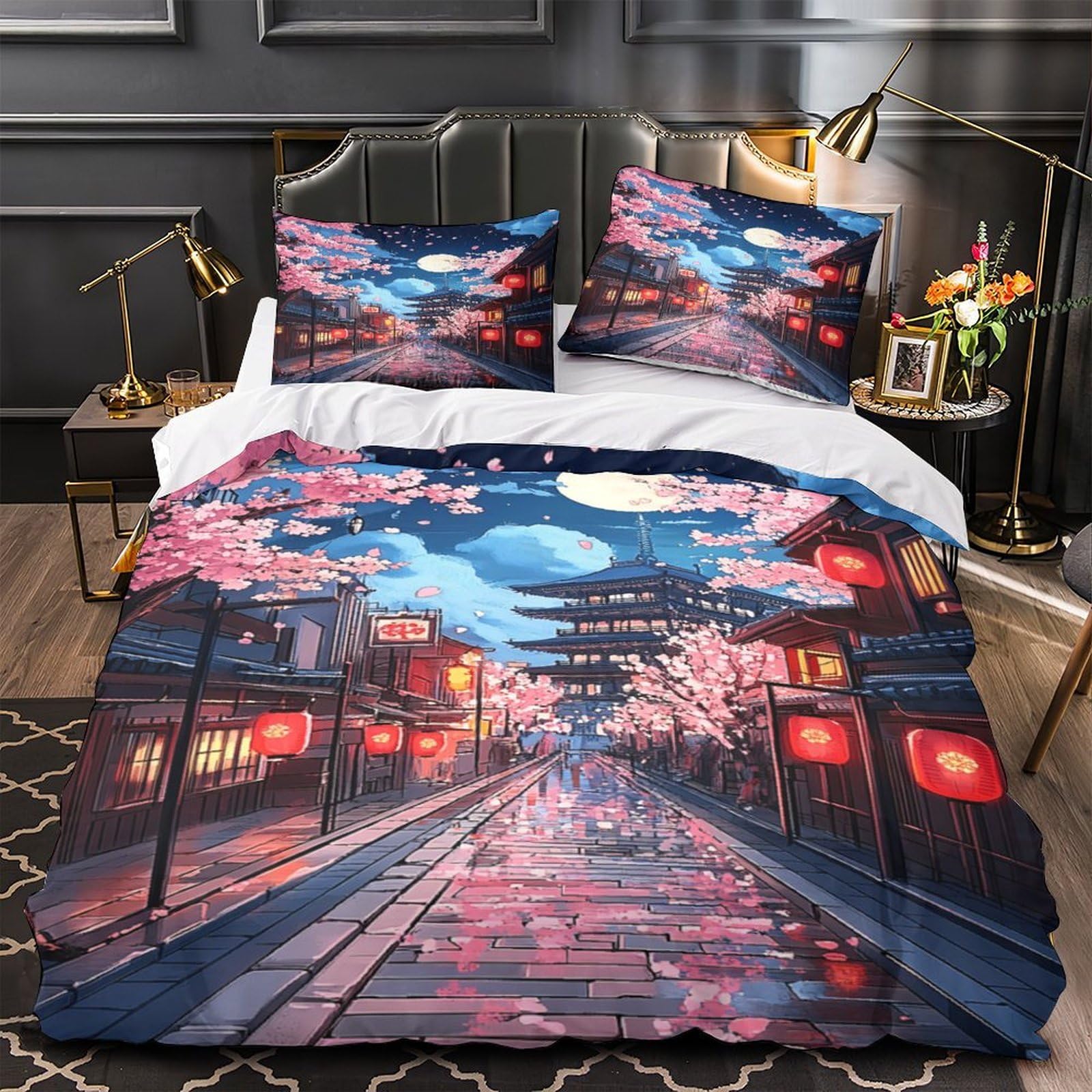 Housse de couette arbre de Noël imprimé 3D avec fermeture éclair parure de lit 260x220cm