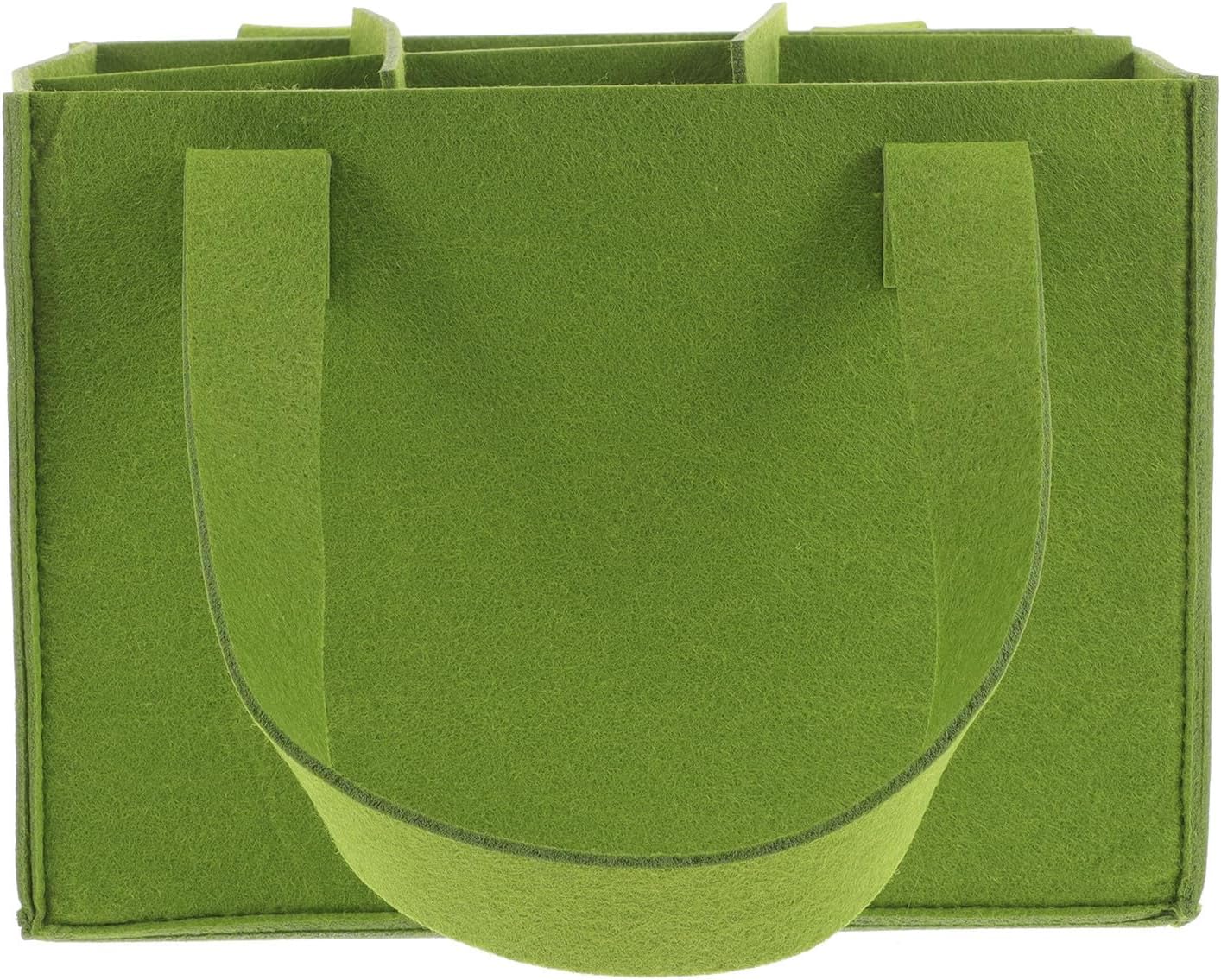 Reusable Felt Wine Storage Bag Green for 6 Bottles