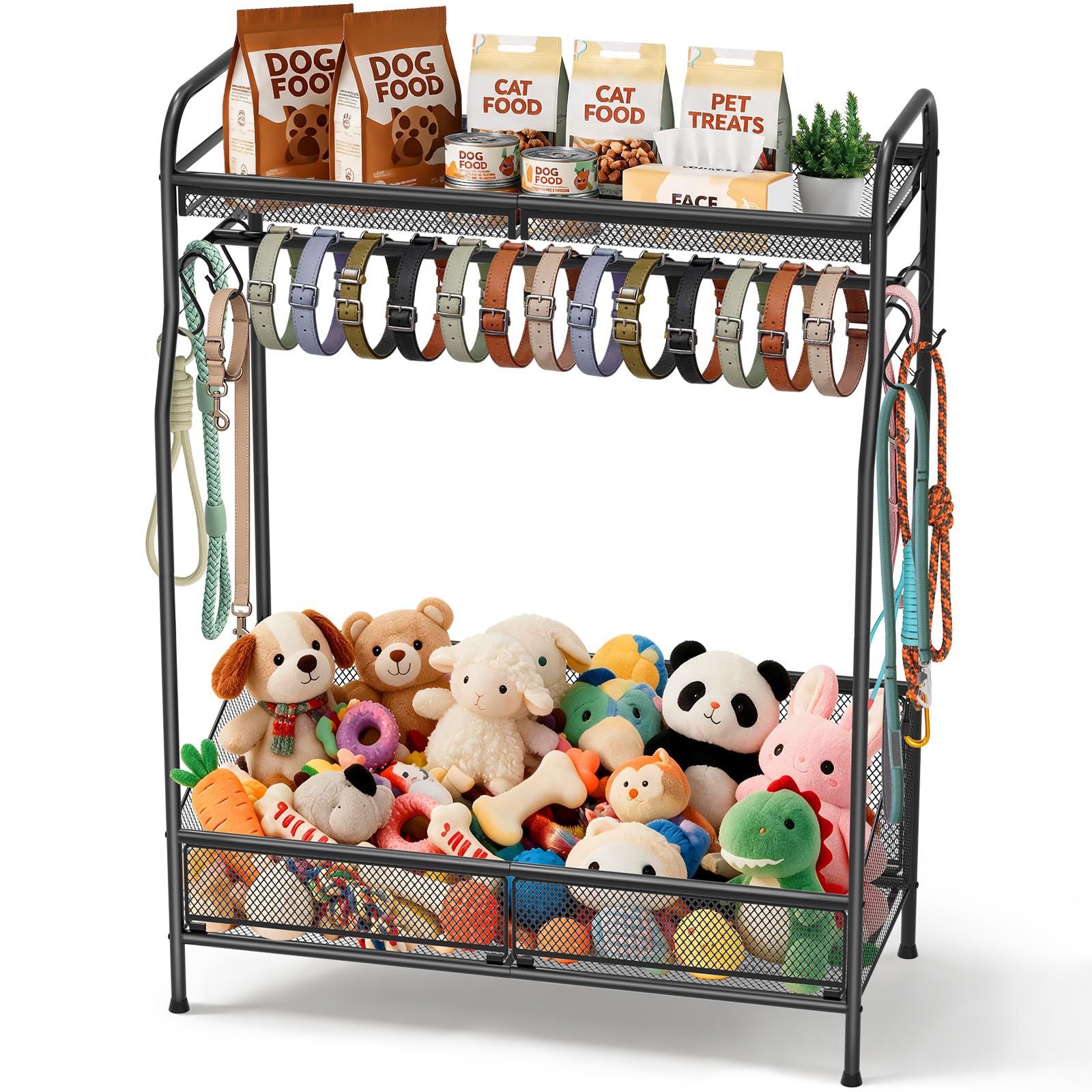 REFLYING Scaffale Organizer Cane in Metallo per Accessori Animali