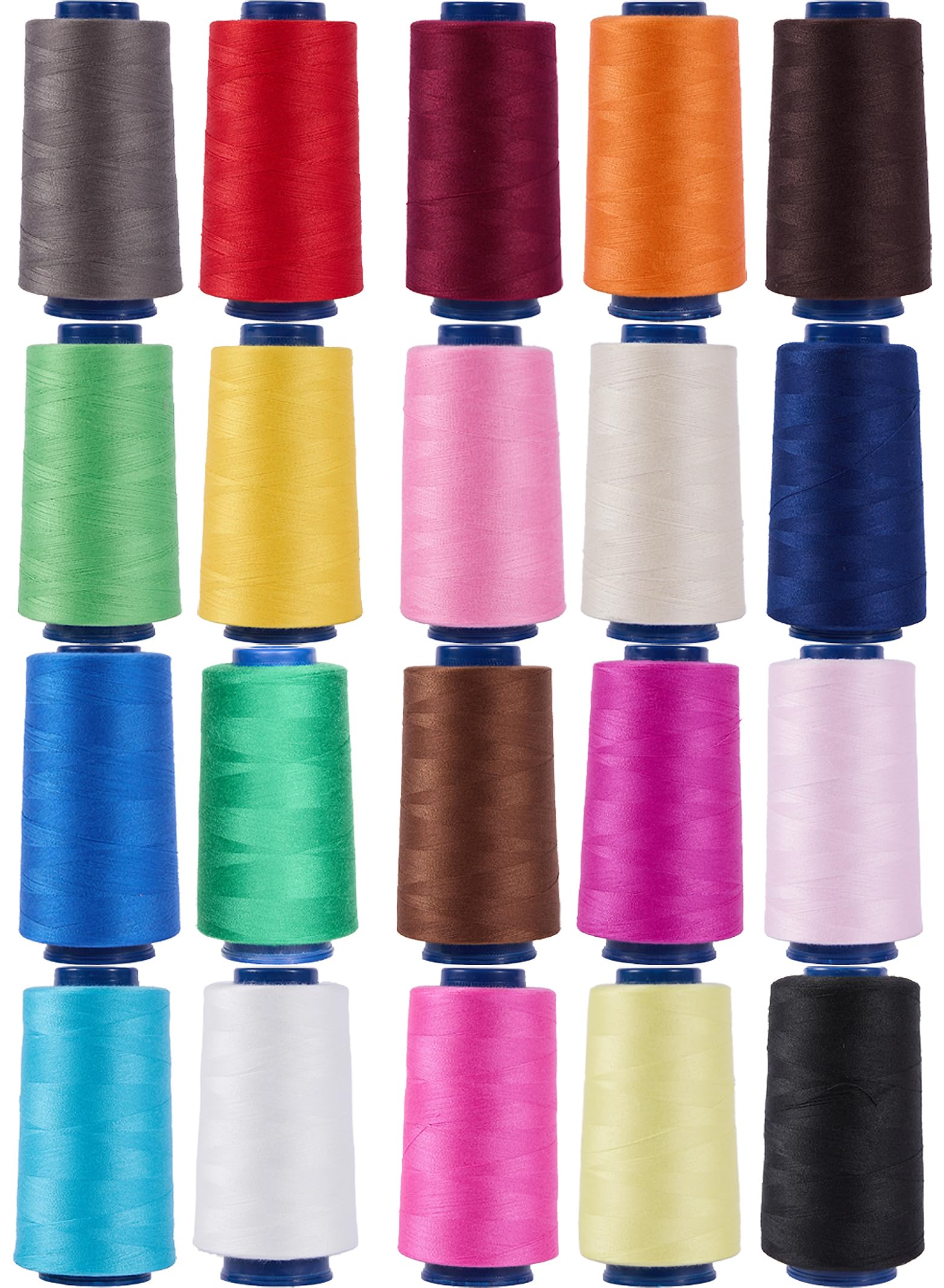 Cônes de fil de surjeteuse de 2744 m chacune, bobines de fil en polyester 40S/2 pour surjeteuse, matelassage, merrow, pièces, broderie à la main