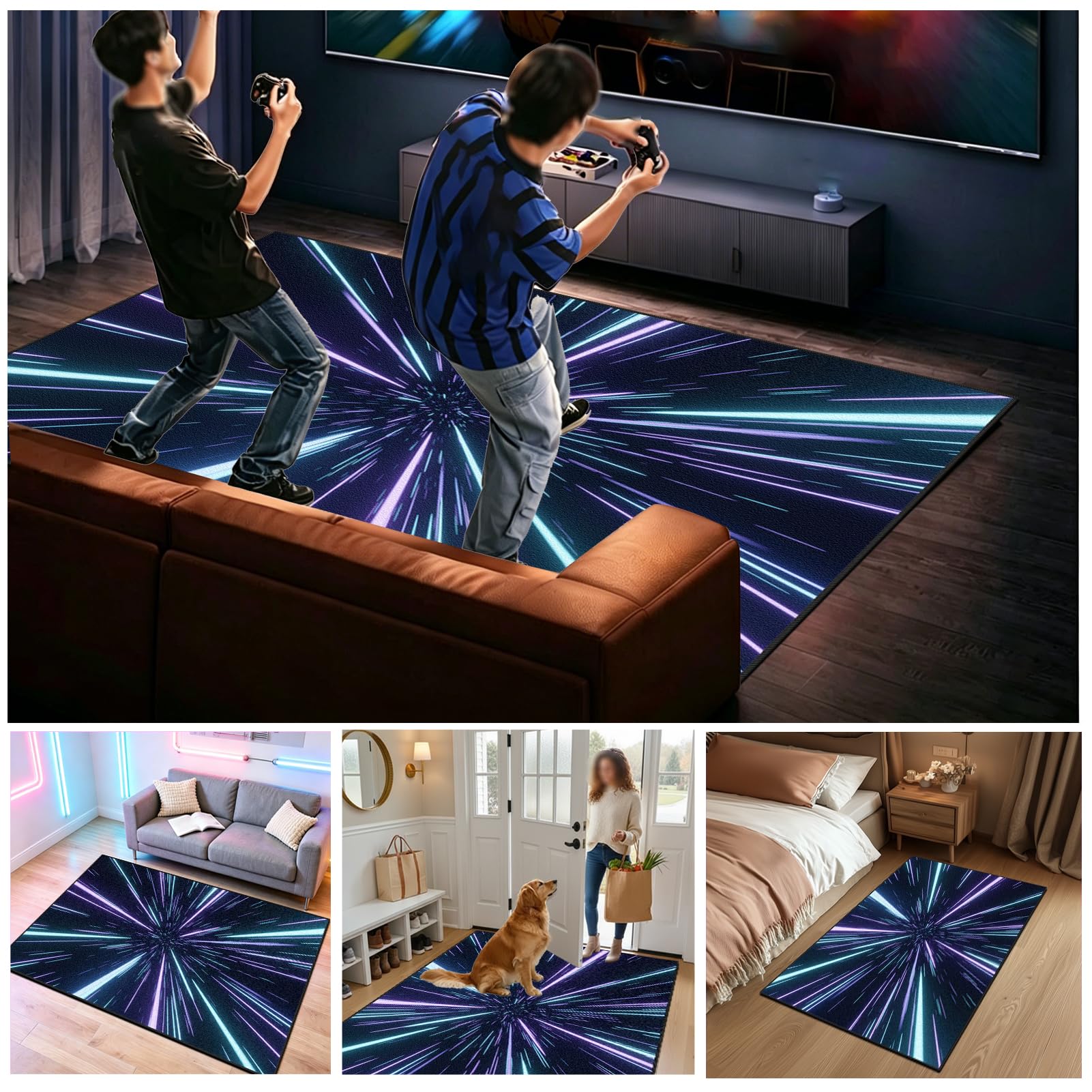 Mata do zabawy do pokoju chłopięcego, 150 x 210 cm, mata dla graczy, do pokoju młodzieżowego, dla dzieci, dorosłych, mata do gier, do salonu, sypialni, pokoju zabaw