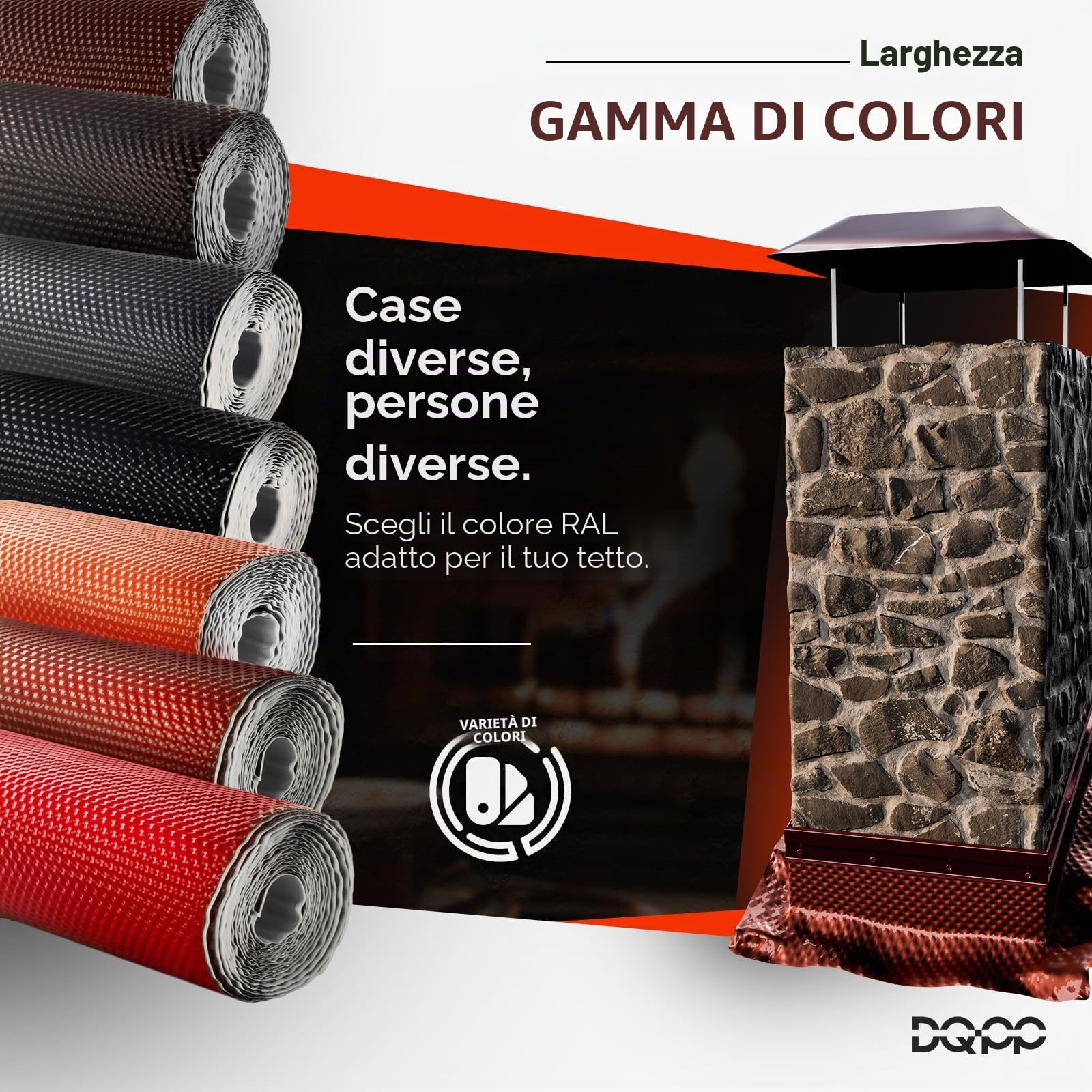 Nastro lampeggiante 5m per tetto 3D Flashband Butyband colore rosso mattone