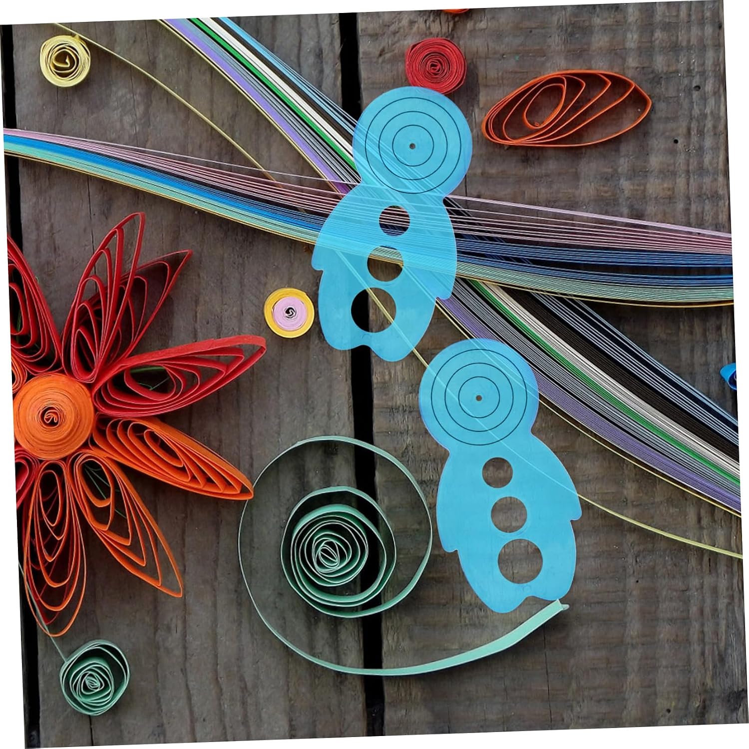 TEHAUX 5pcs Quilling Tools Paper Curling Ruler and Rolling Device for Beginners Use Paper Craft Supplies for Cardmaking and